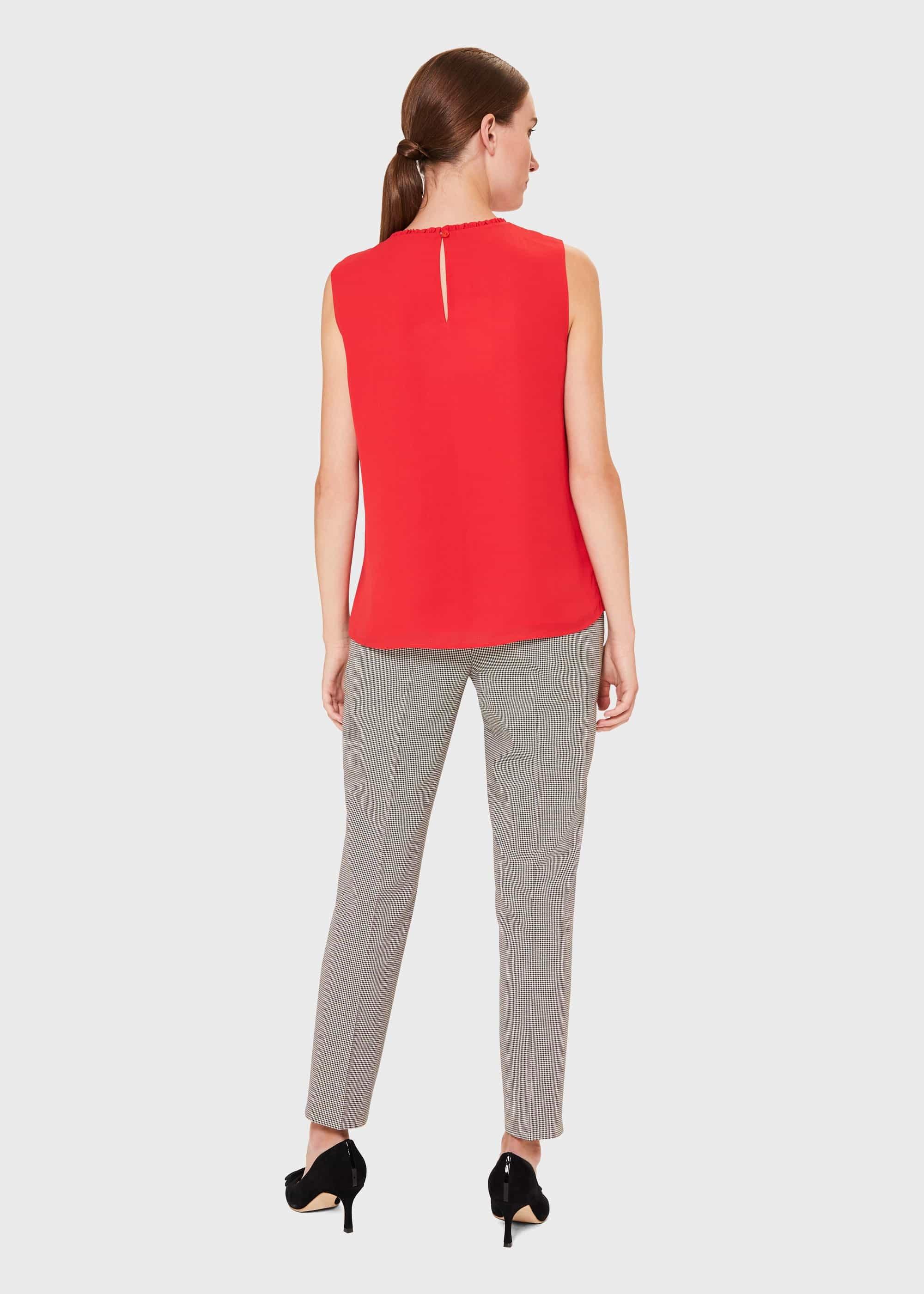 Flora Pleated Top, Red, hi-res