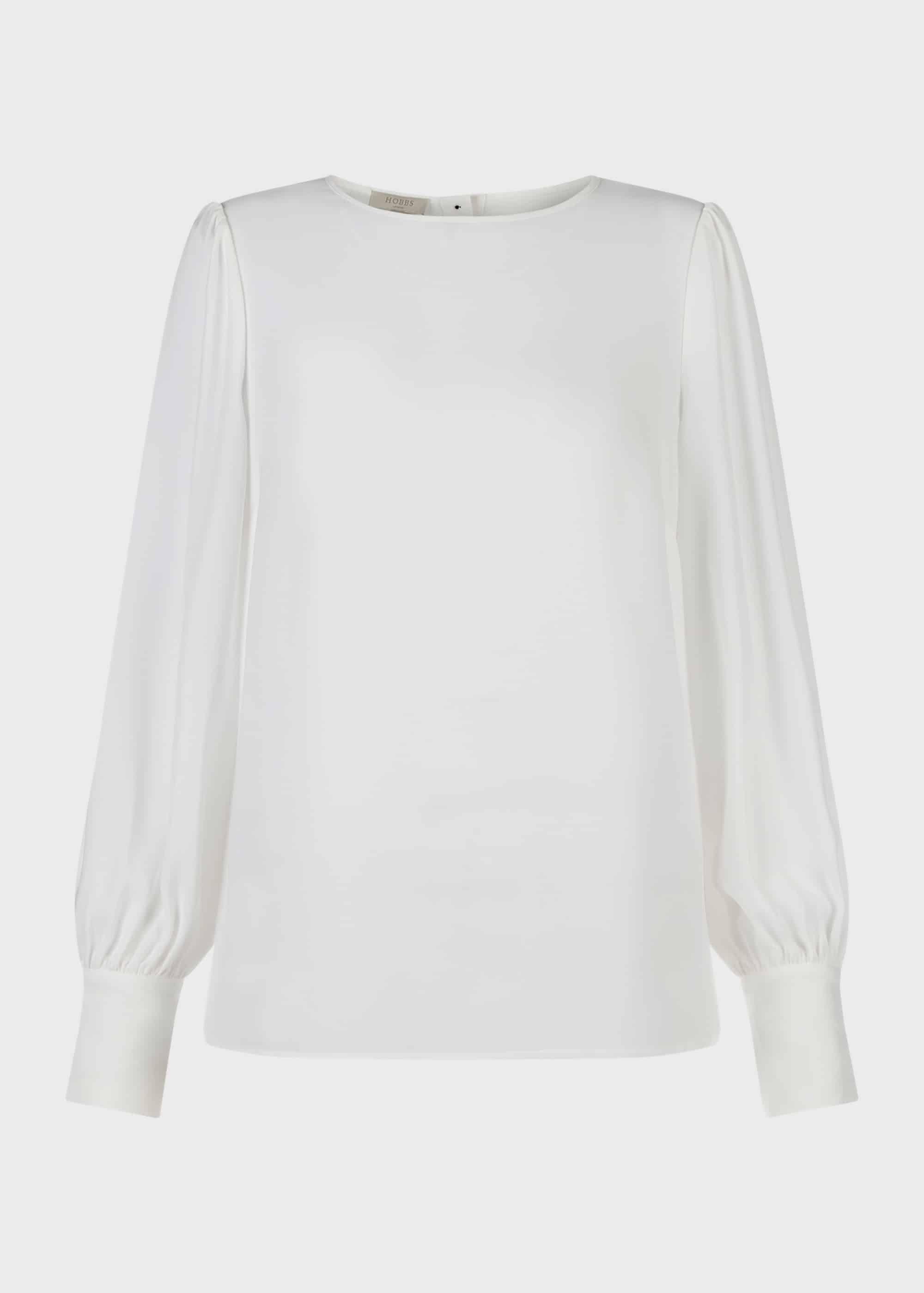 Kate Puff Sleeve Blouse, Ivory, hi-res