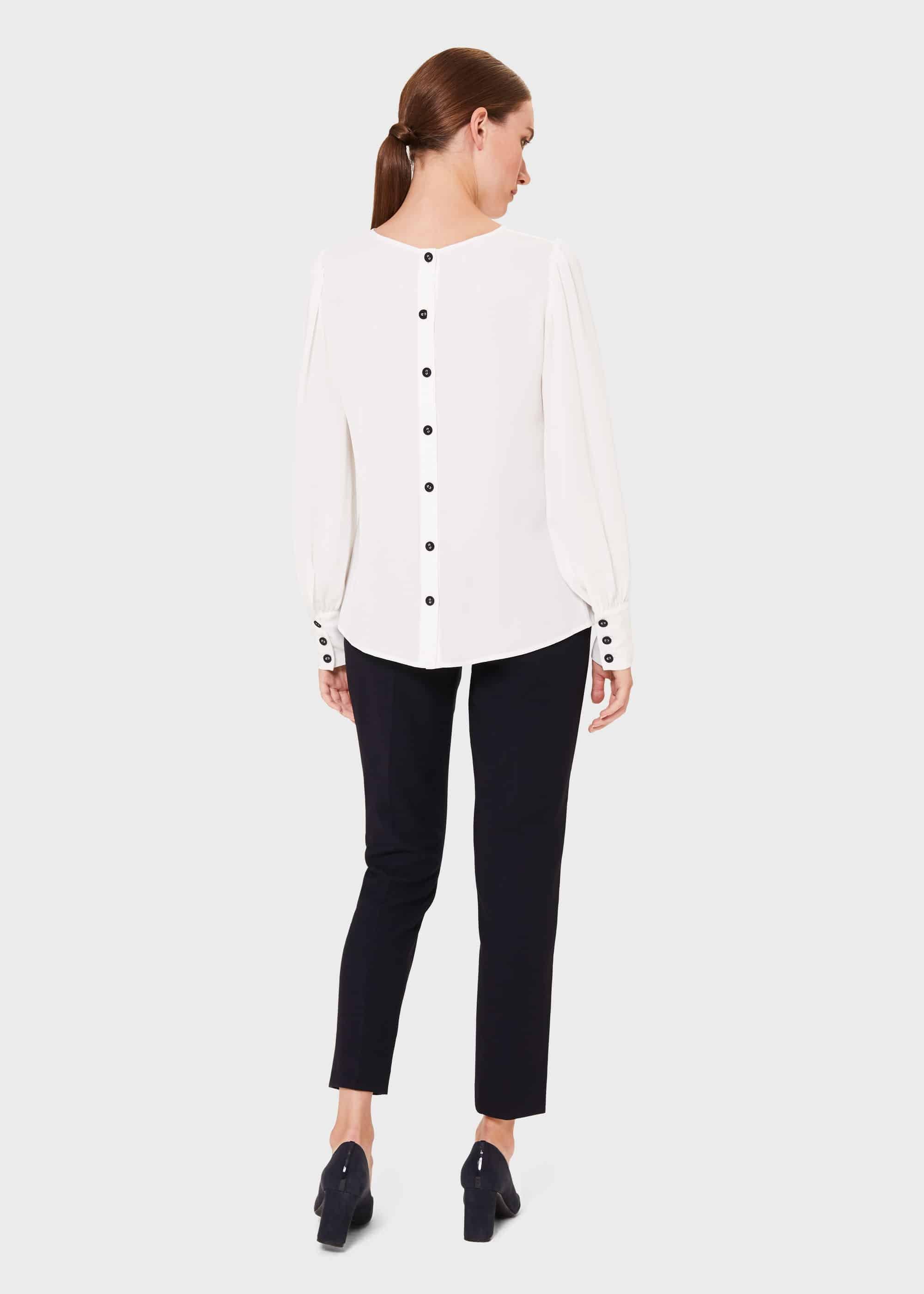 Kate Puff Sleeve Blouse, Ivory, hi-res