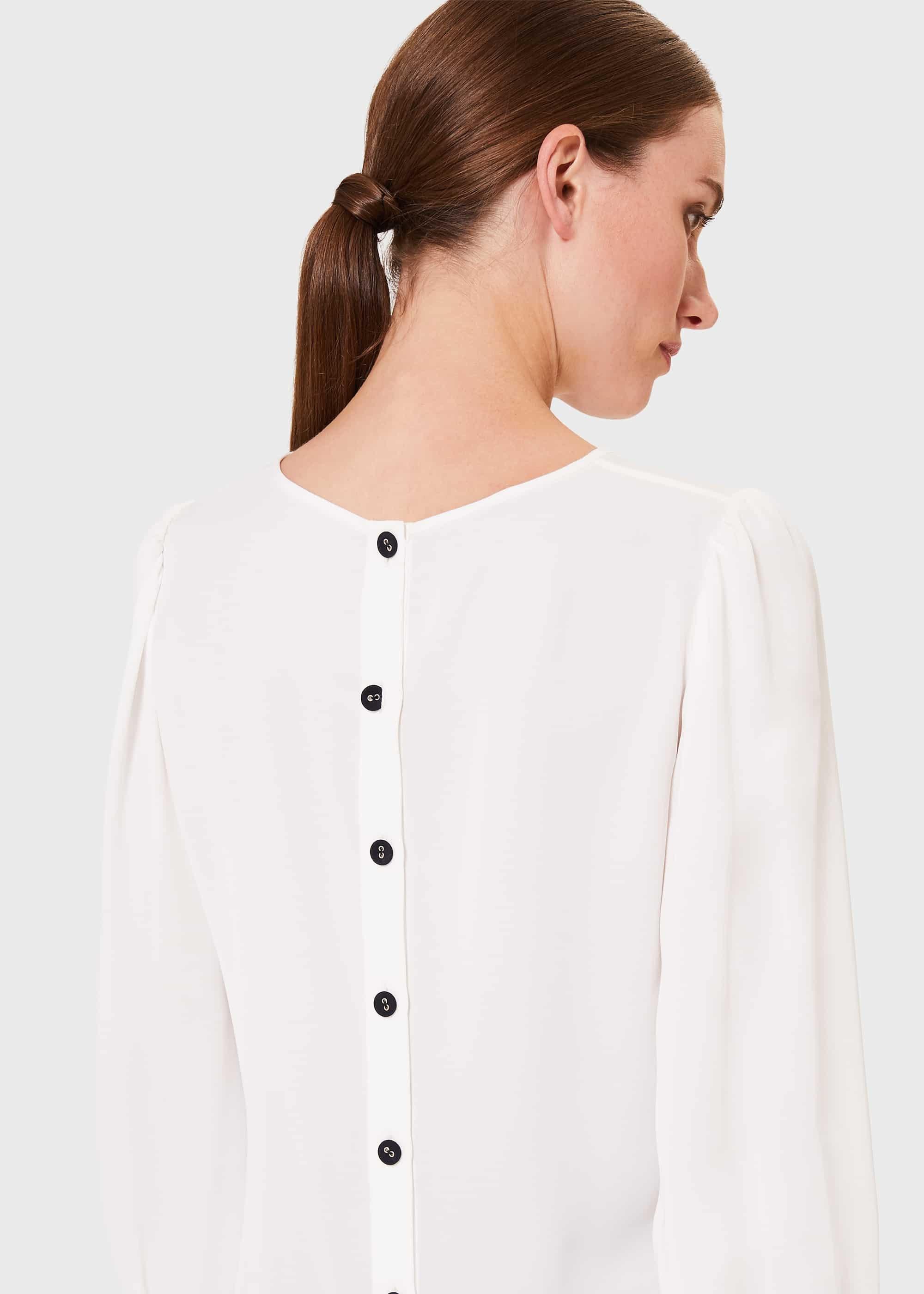 Kate Puff Sleeve Blouse, Ivory, hi-res