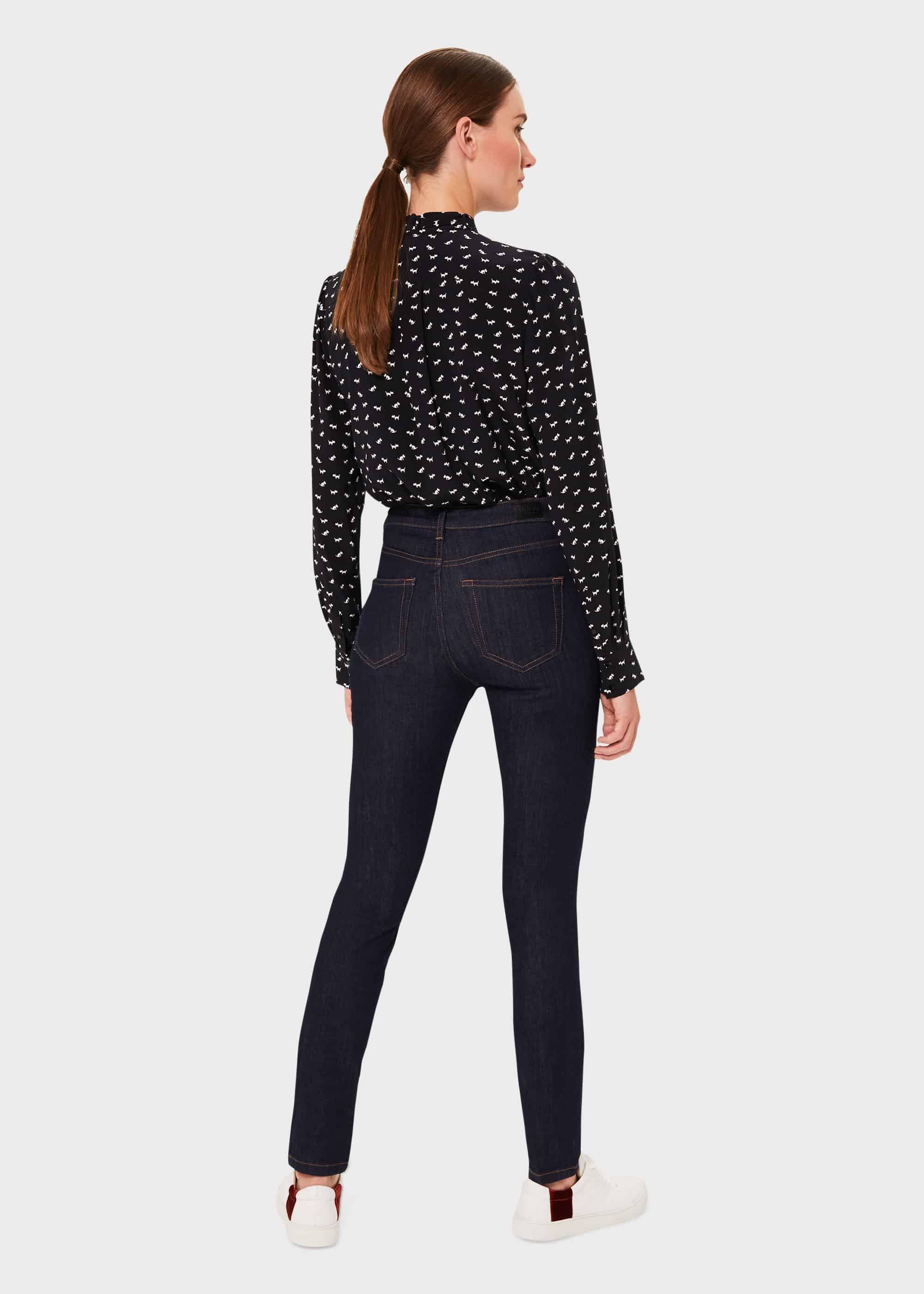 Gwyneth Tie Neck Top, Navy Ivory, hi-res