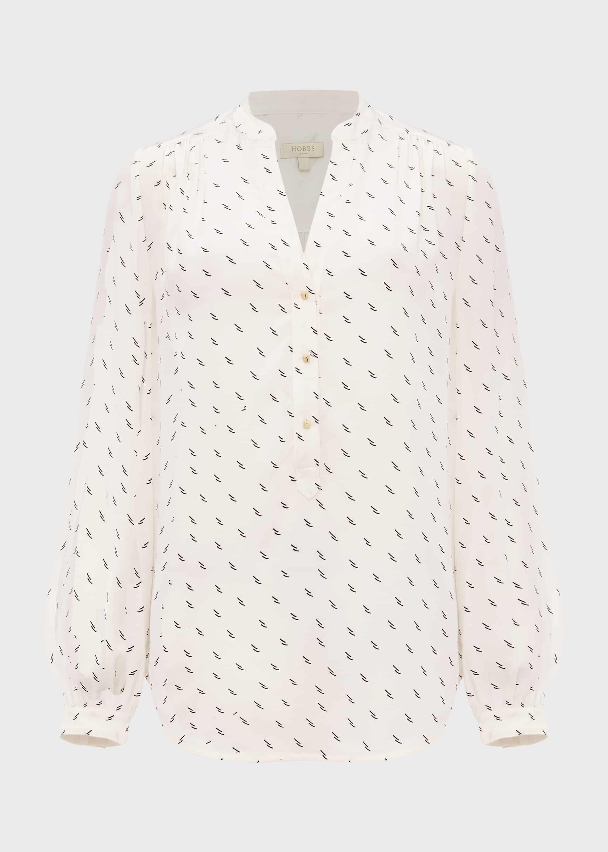 Kimmy Geo Shirt, Ivory Black, hi-res