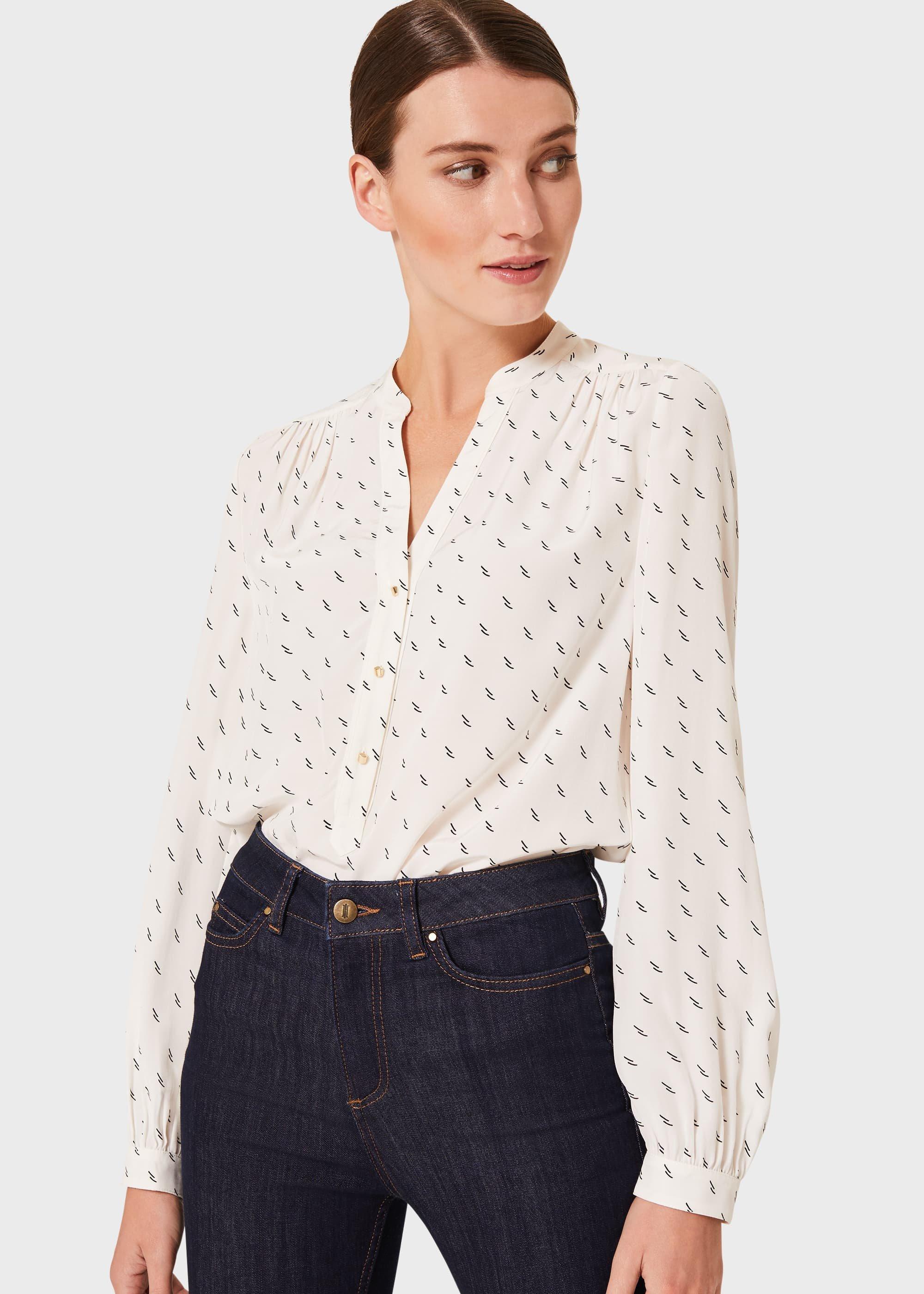 Kimmy Geo Shirt, Ivory Black, hi-res