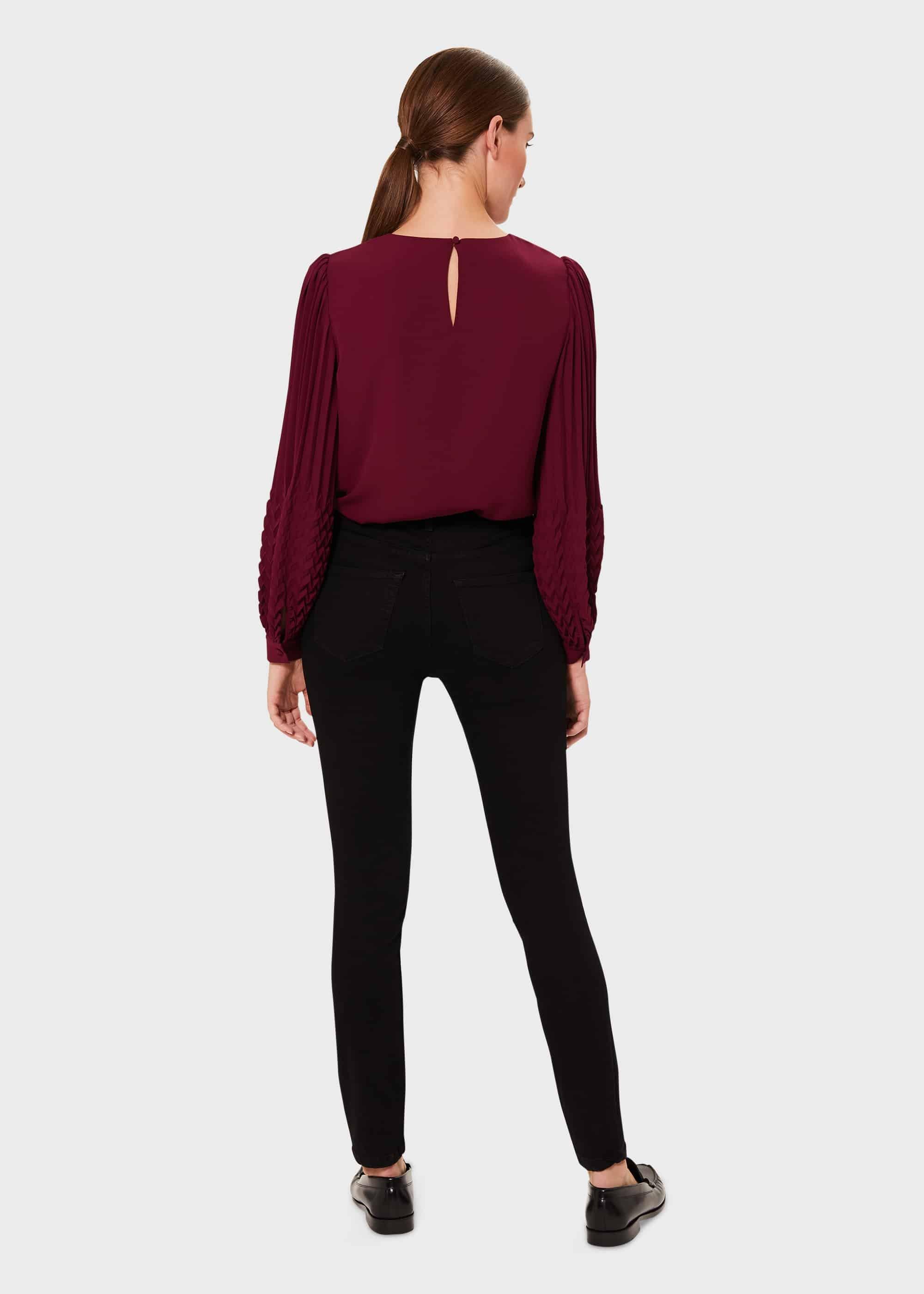 Katia Puff Sleeve Blouse, Dark Raspberry, hi-res