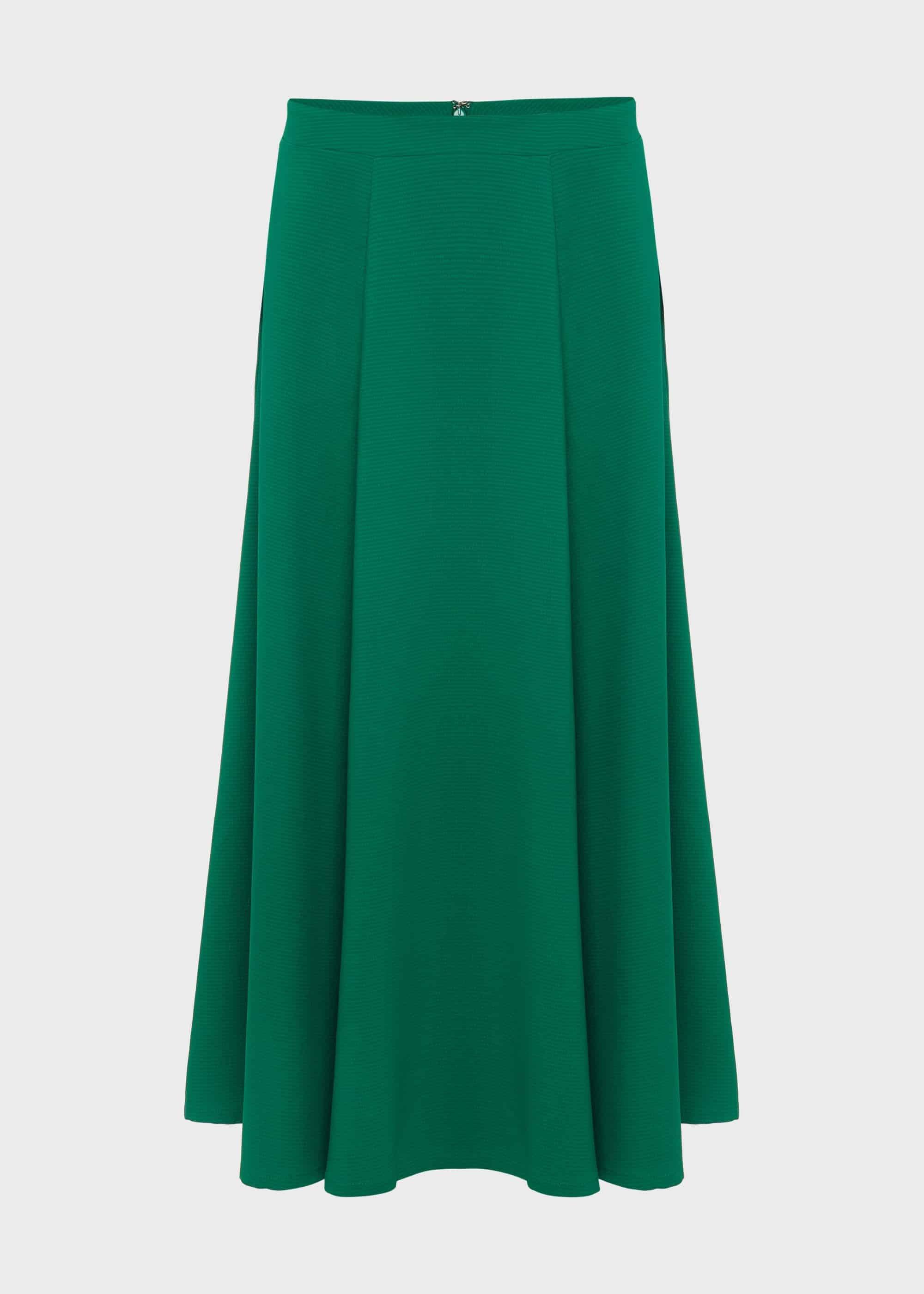 Marie Satin Midi Skirt, Field Green, hi-res