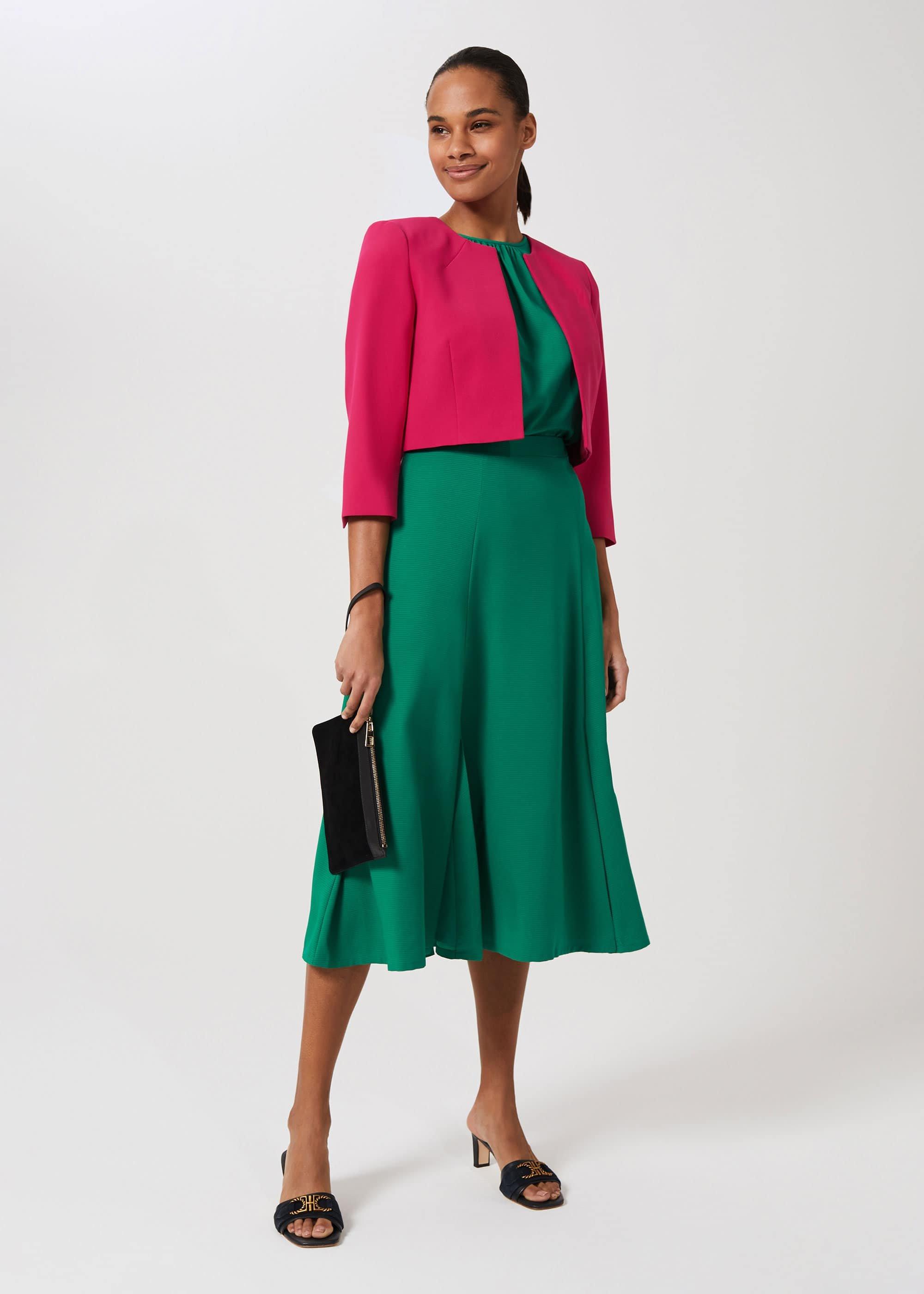 Marie Satin Midi Skirt, Field Green, hi-res