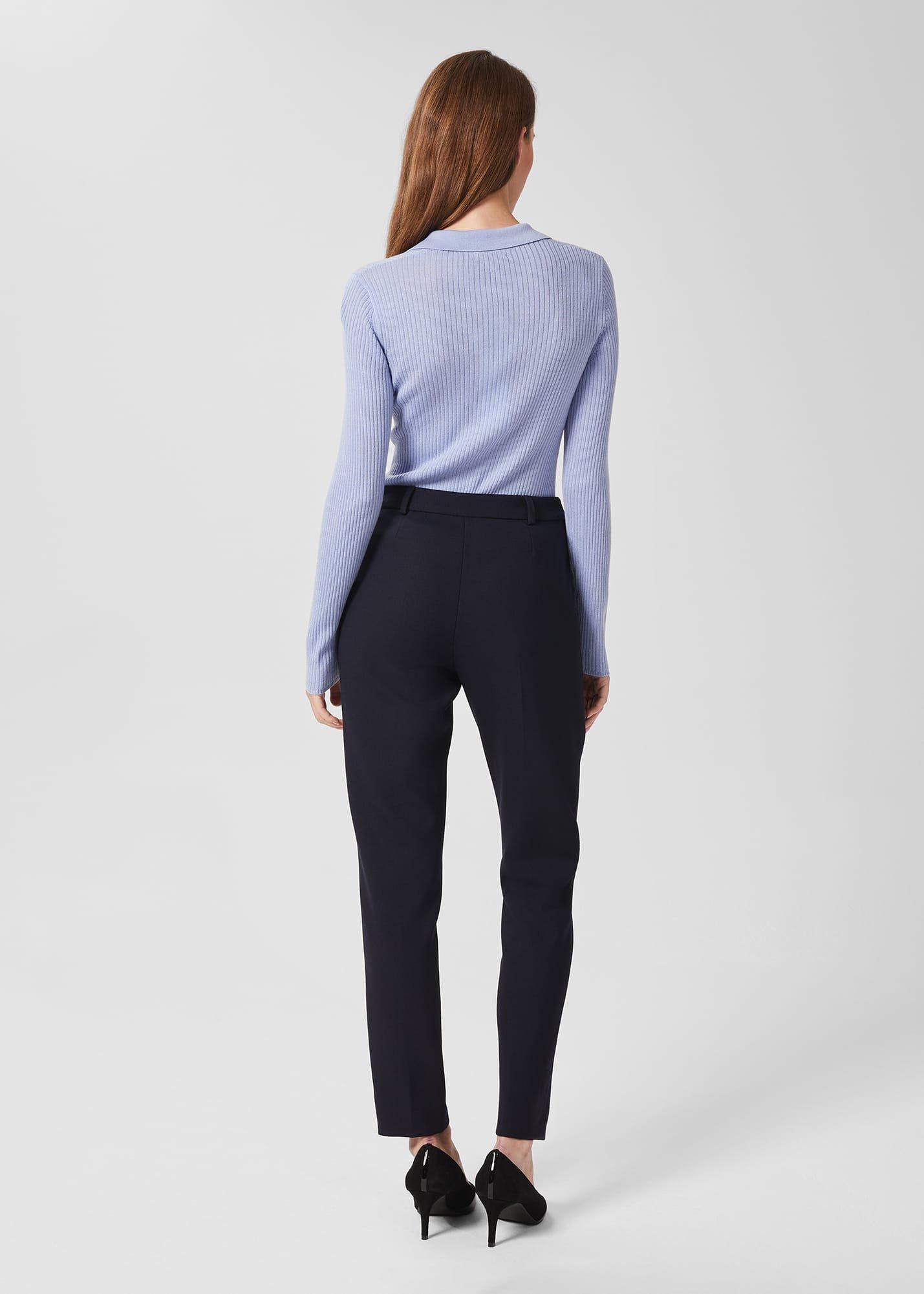 Laurel Tapered Trousers, Navy, hi-res