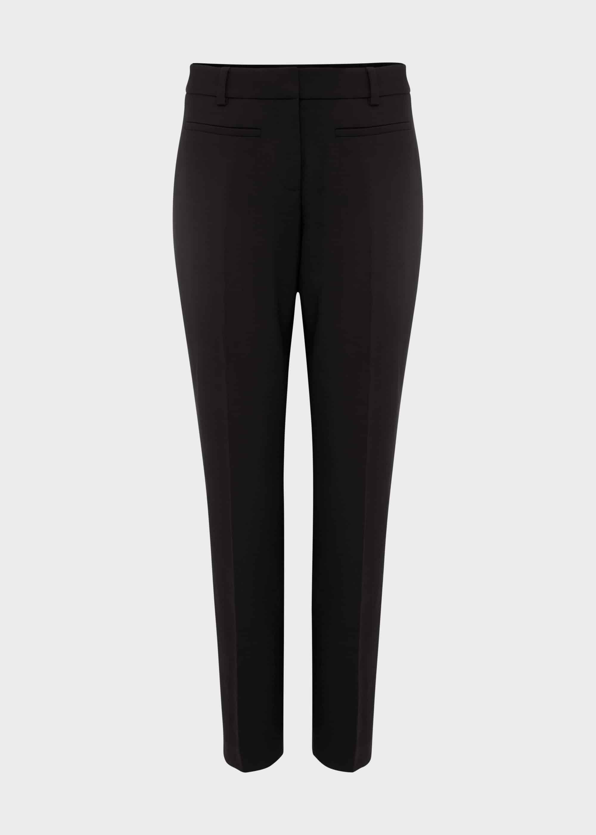 Petite Laurel Wool Blend Tapered trousers With Stretch, Black, hi-res