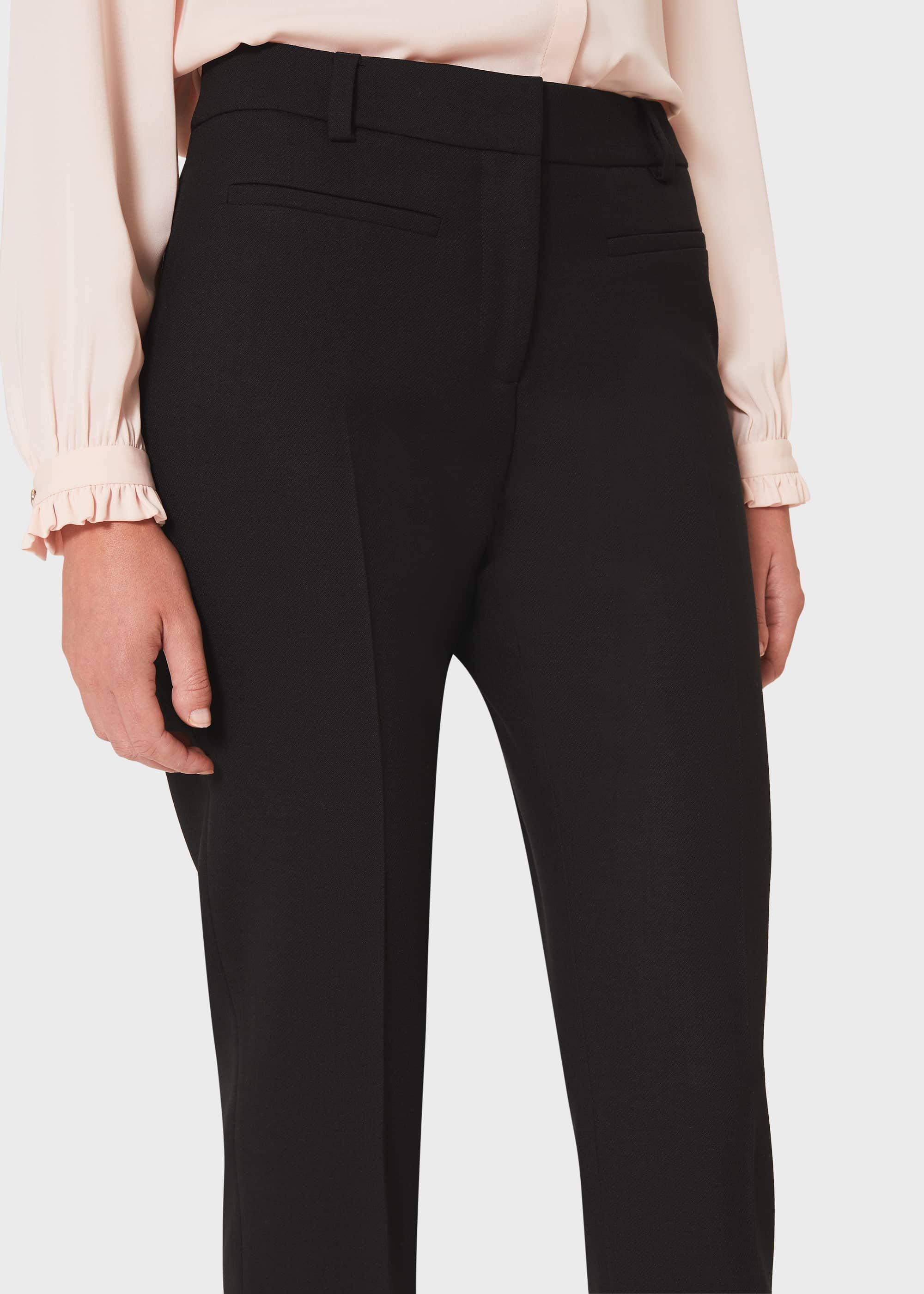 Petite Laurel Wool Blend Tapered trousers With Stretch, Black, hi-res