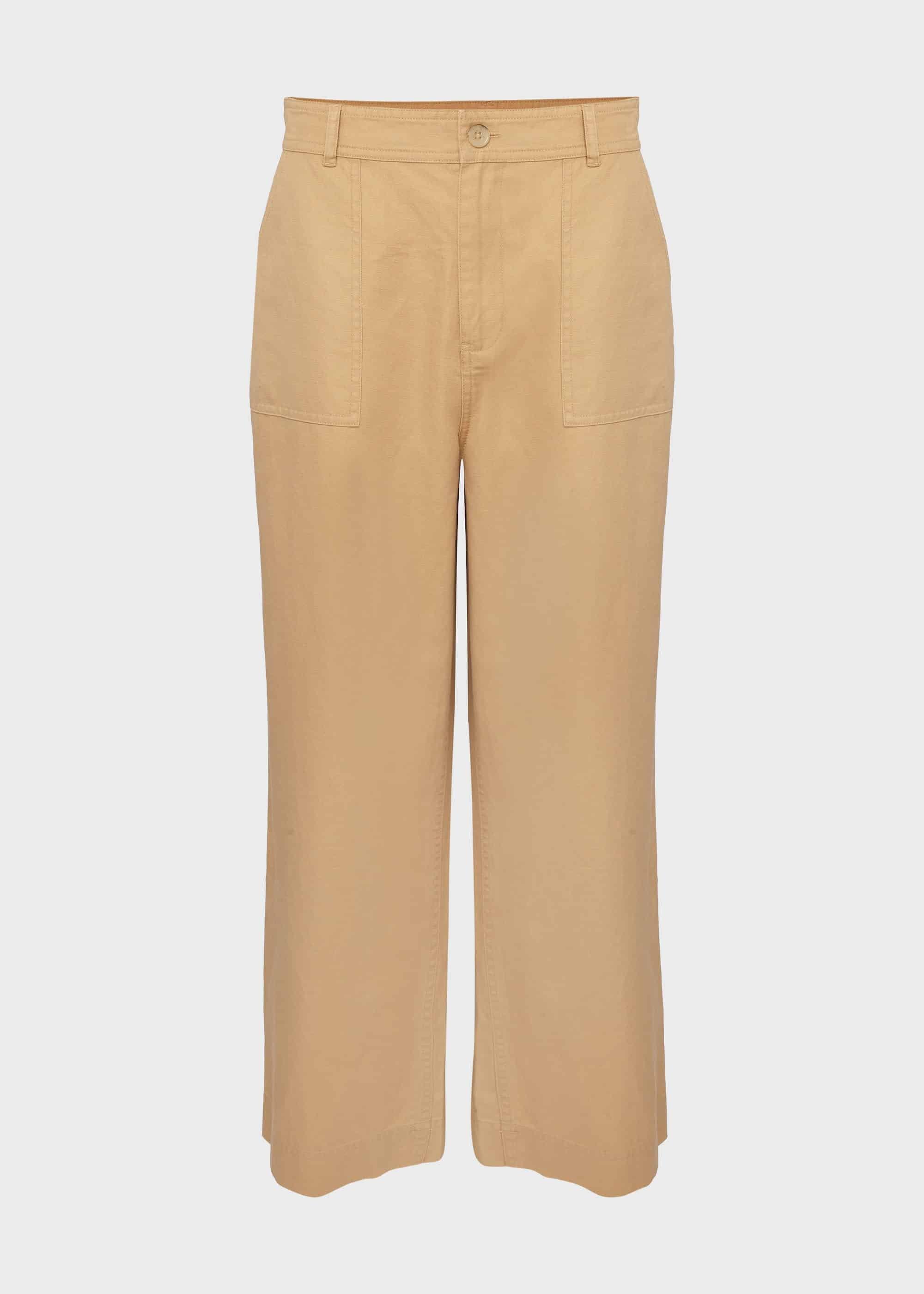 Luzia Wide Leg trousers With Linen, Neutral, hi-res