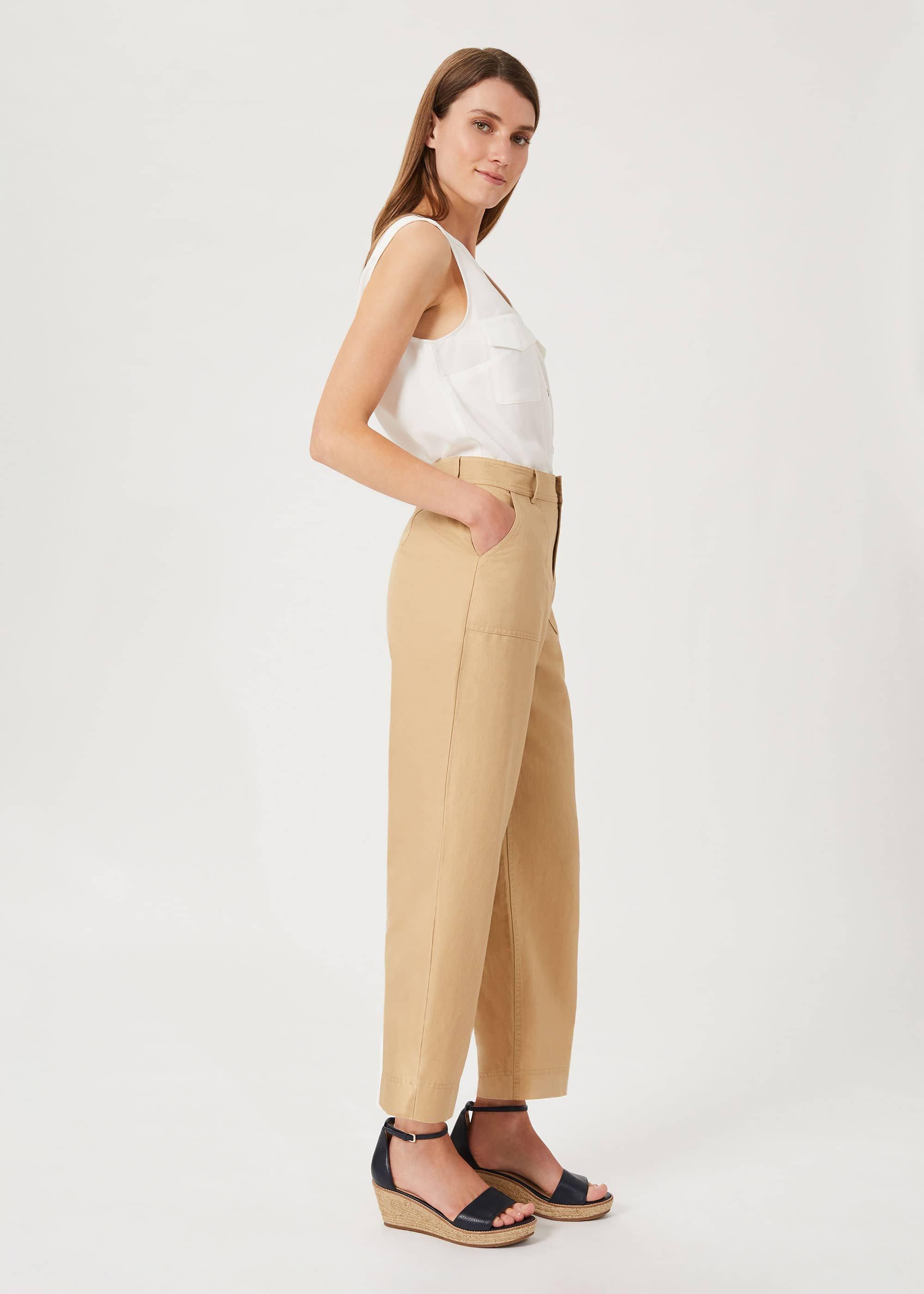 Luzia Wide Leg trousers With Linen, Neutral, hi-res