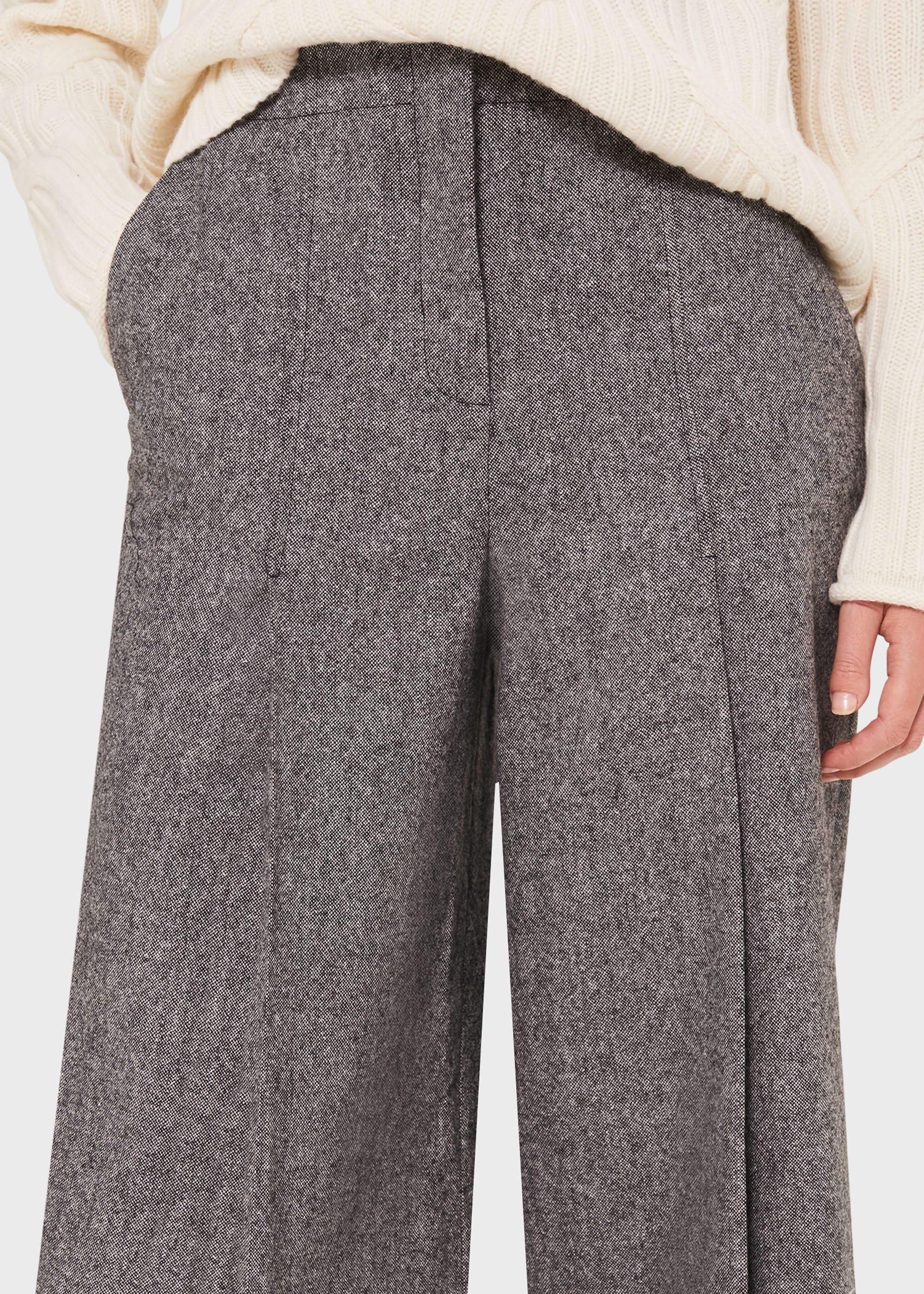 Dina Tweed Wide Culottes With Wool, Grey, hi-res