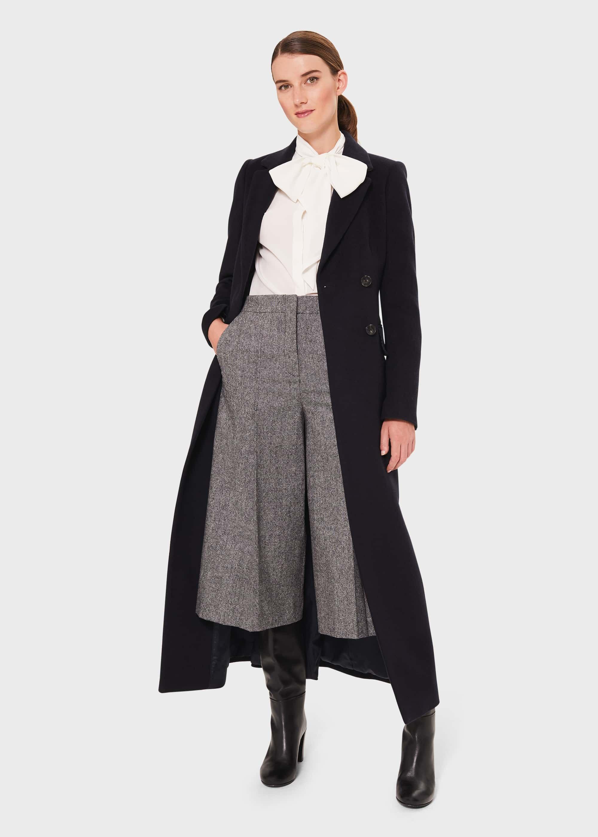 Dina Tweed Wide Culottes With Wool, Grey, hi-res