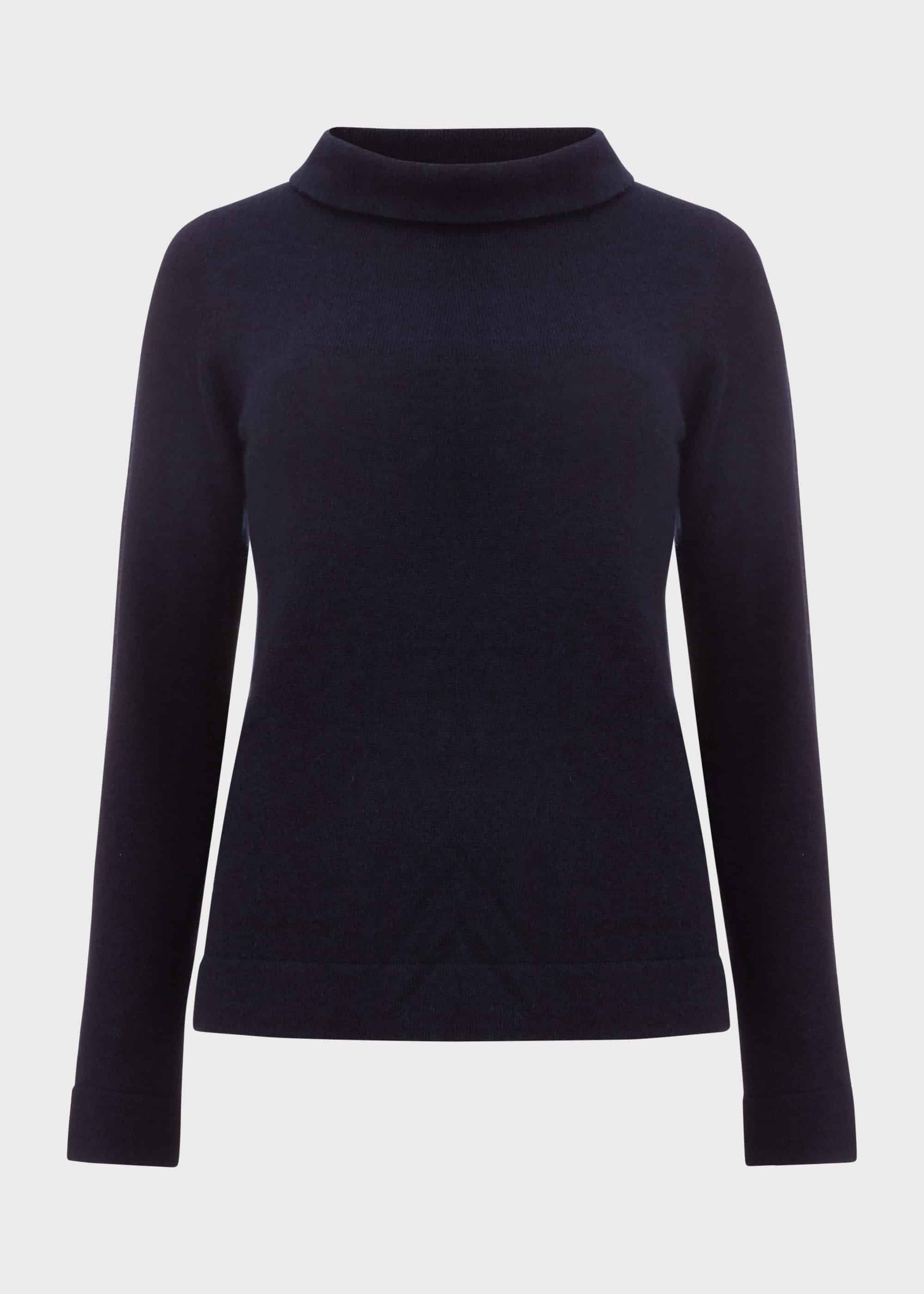 Audrey Wool Cashmere Sweater, Midnight Navy, hi-res
