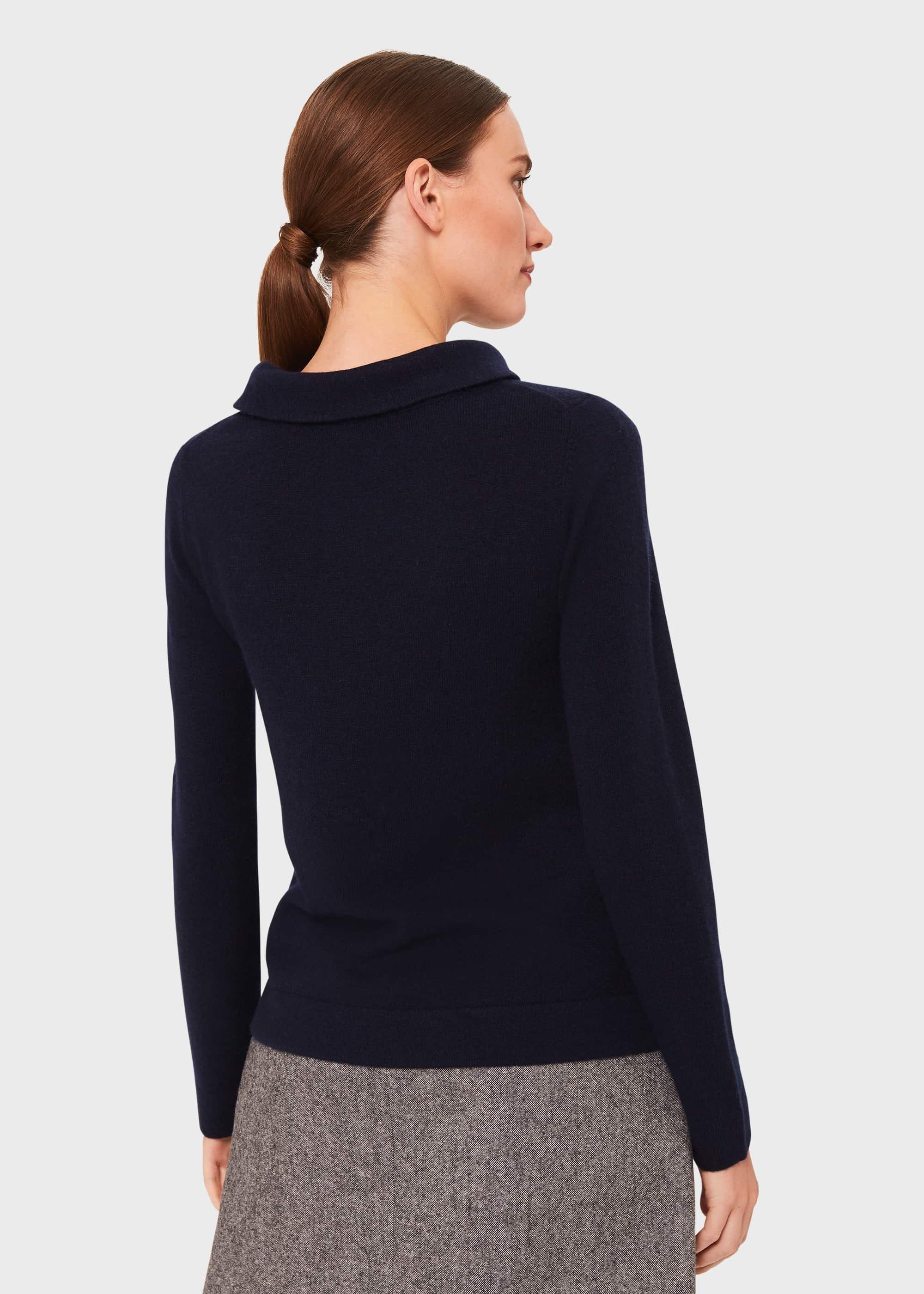 Audrey Wool Cashmere Sweater, Midnight Navy, hi-res