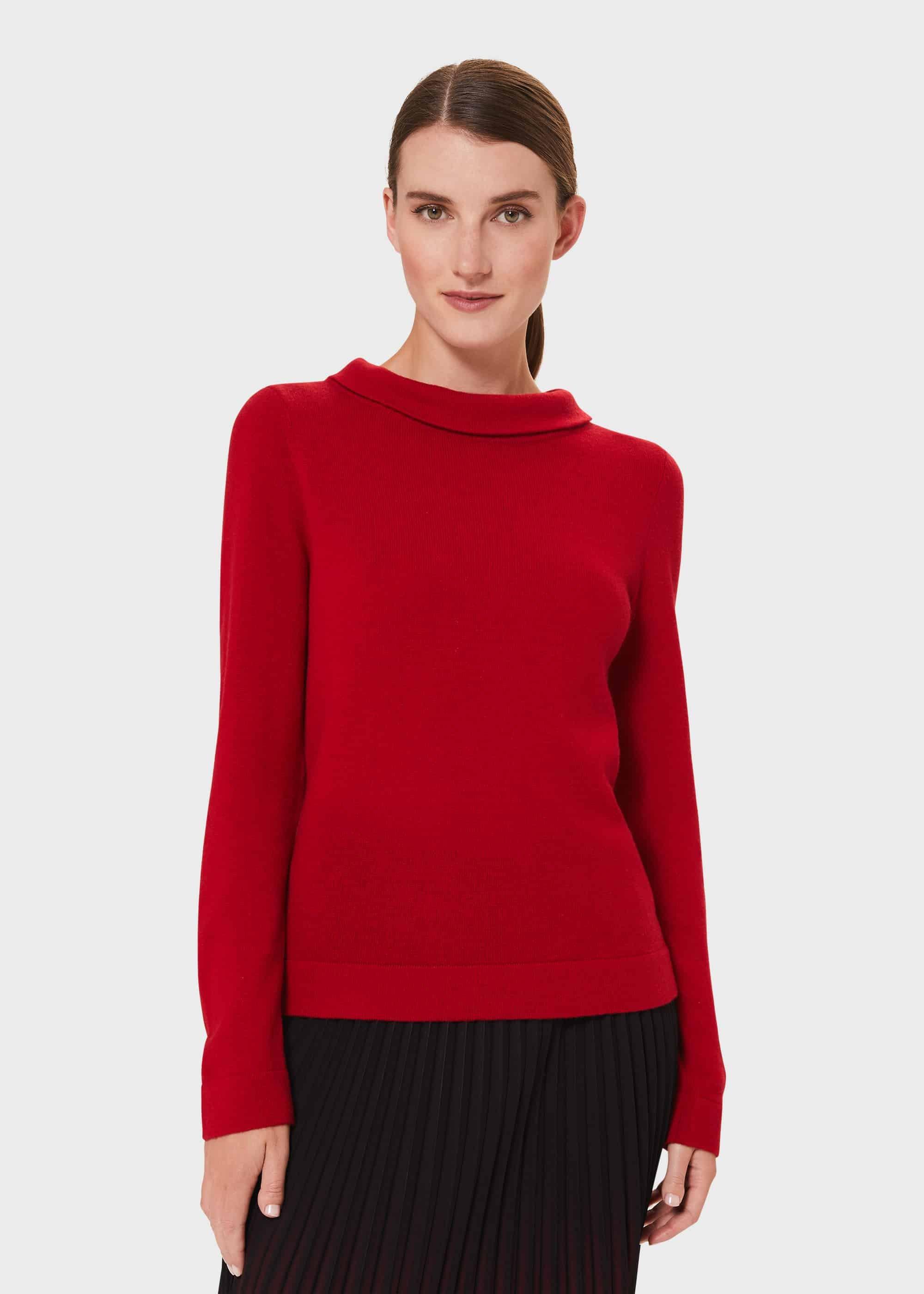 Audrey Wool Cashmere Jumper, Red, hi-res