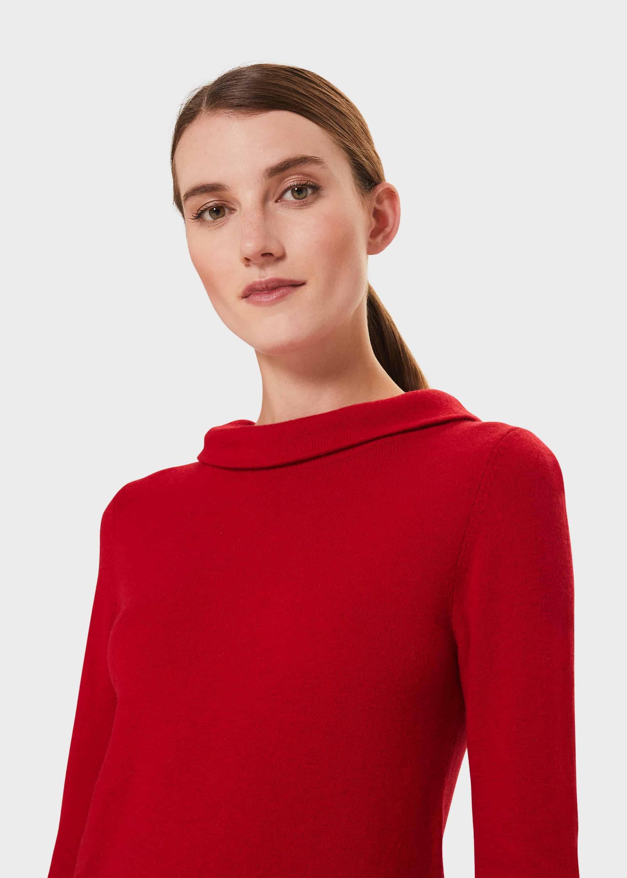 Audrey Wool Cashmere Jumper, Red, hi-res