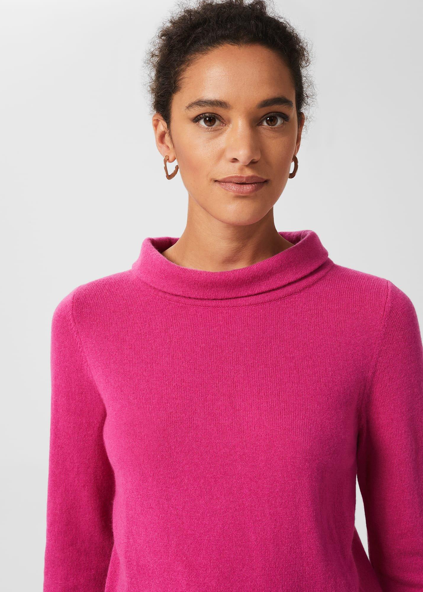Audrey Wool Cashmere Jumper, Pink, hi-res