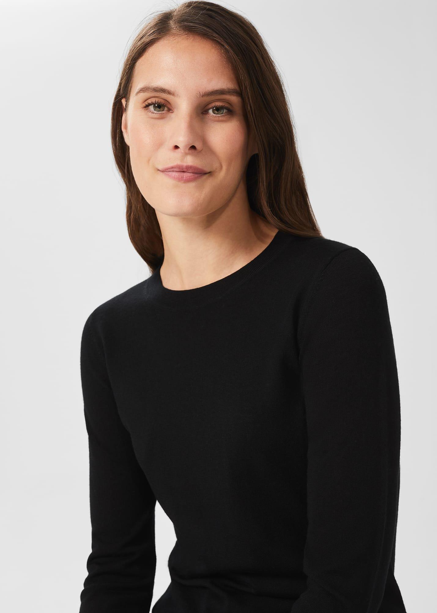 Penny Merino Wool Sweater, Black, hi-res