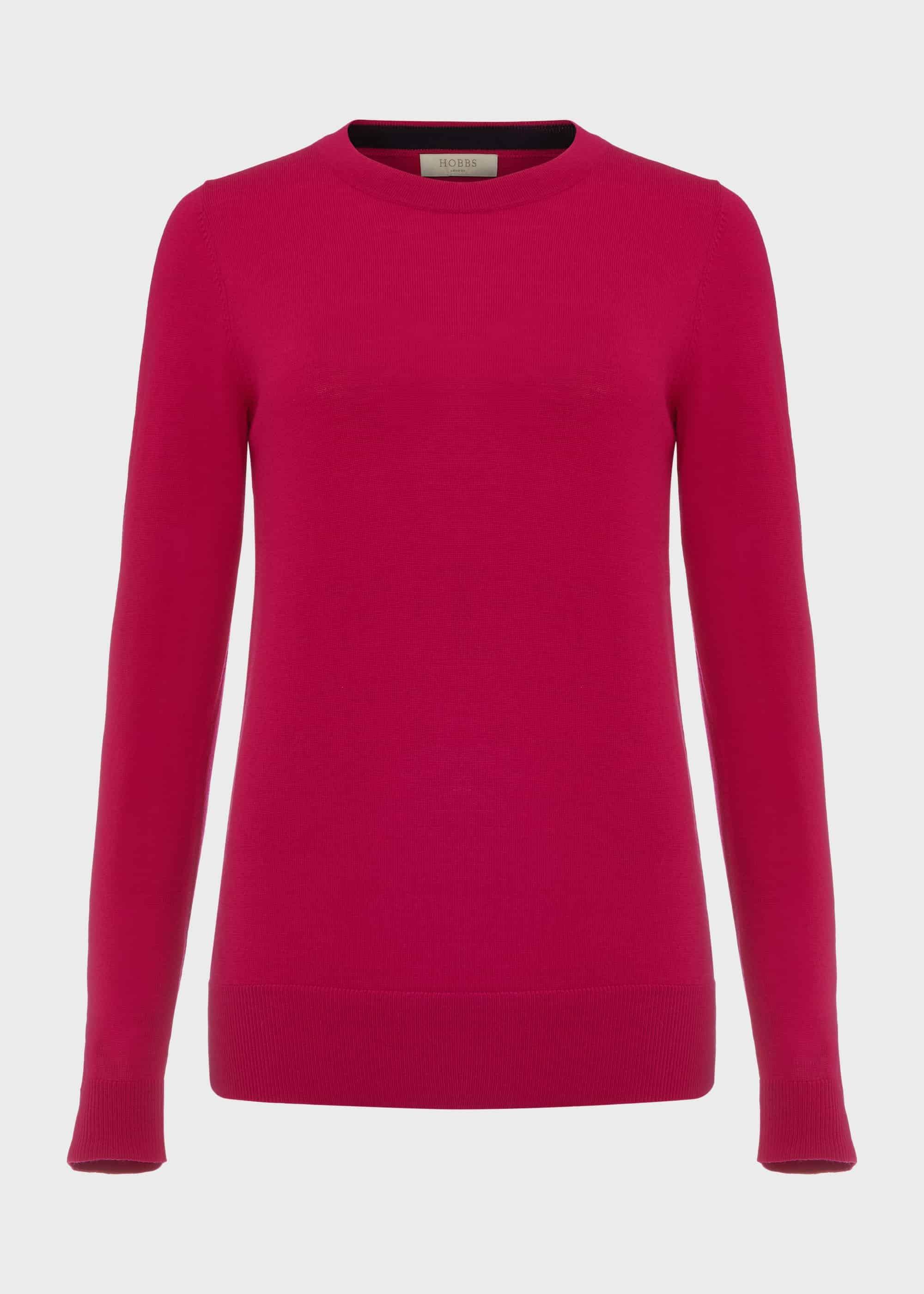 Penny Merino Wool Jumper, Hot Pink, hi-res