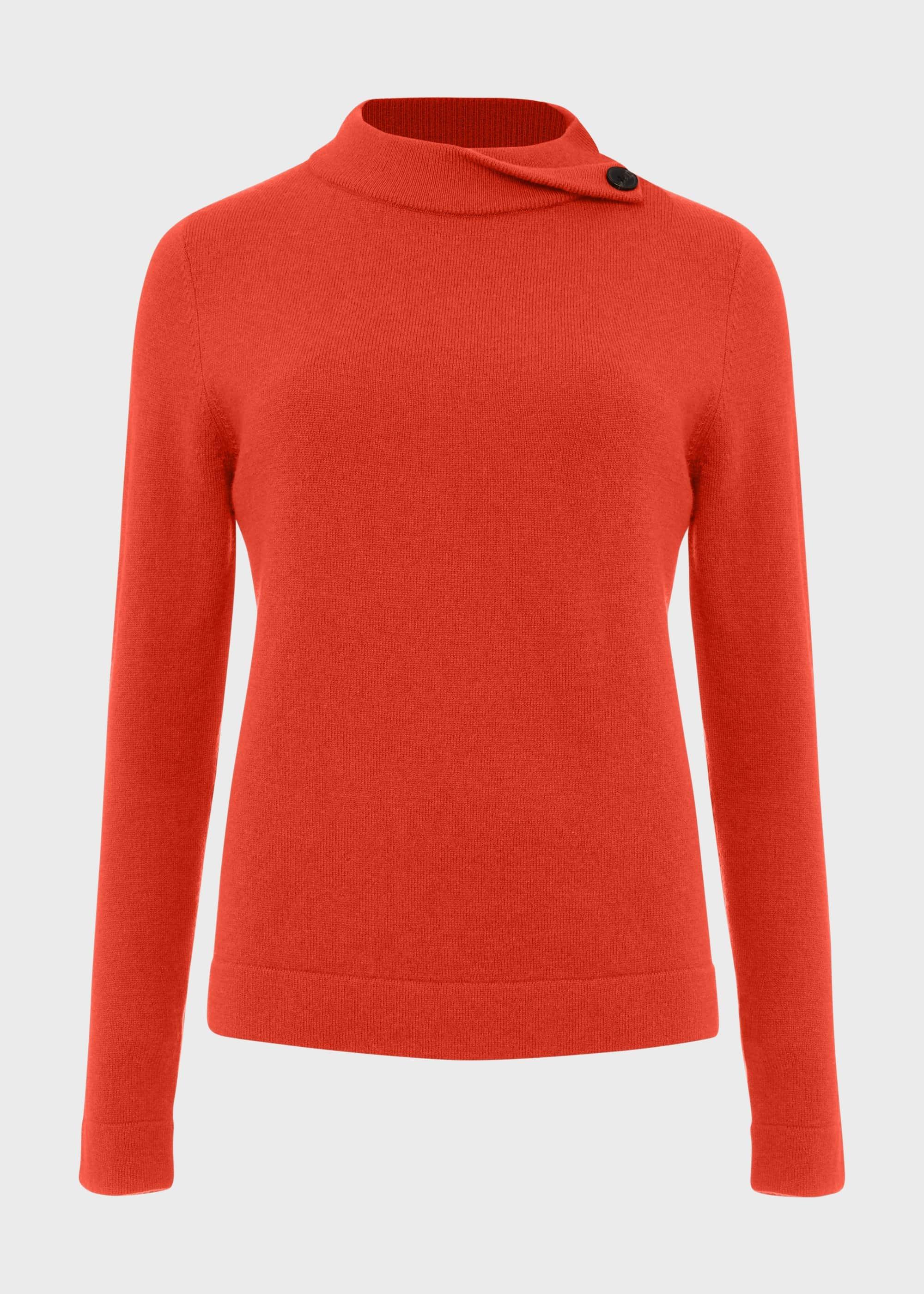 Talia Wool Cashmere Sweater, Burnt Orange, hi-res