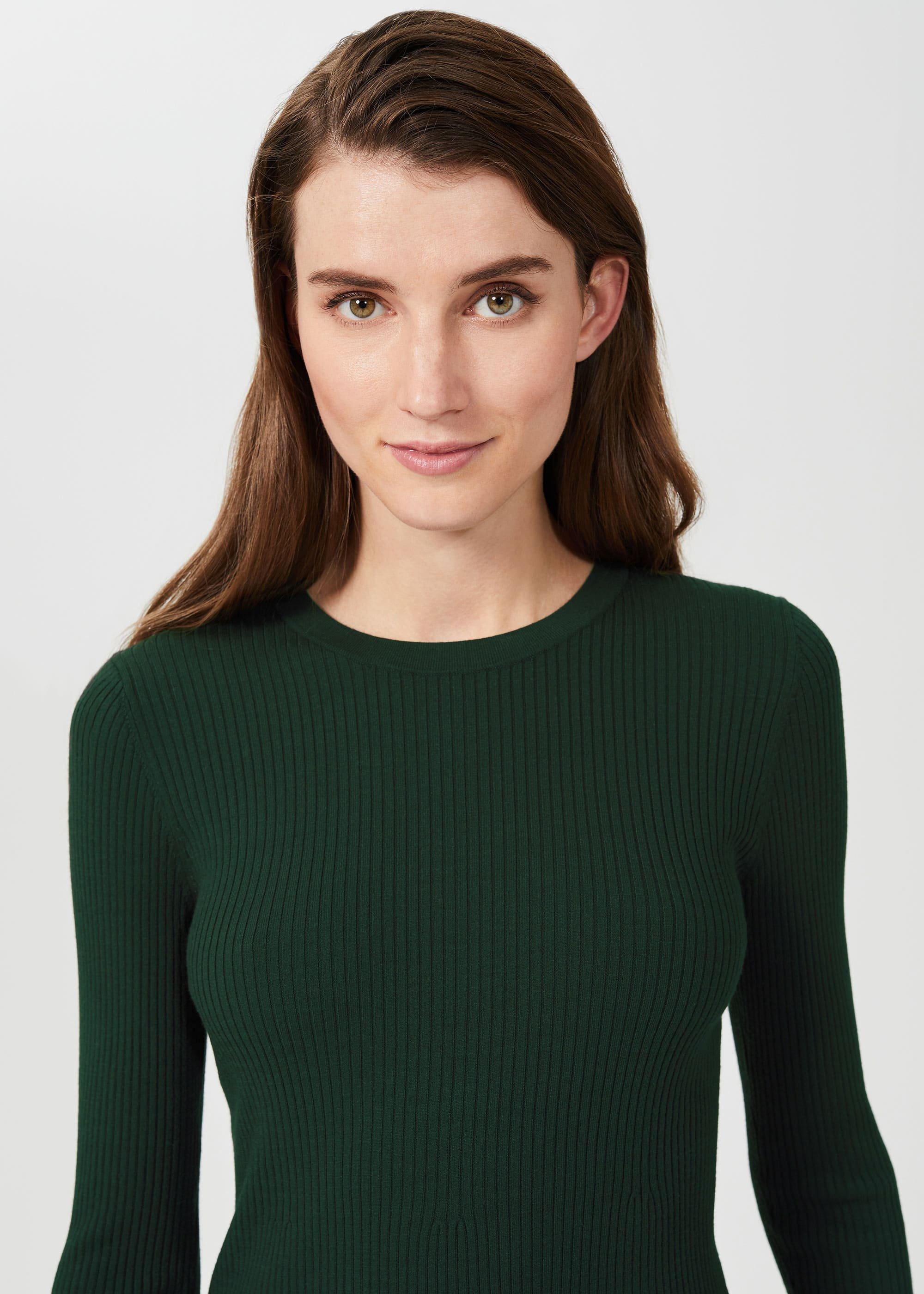 Loretta Rib Jumper, Leaf Green, hi-res