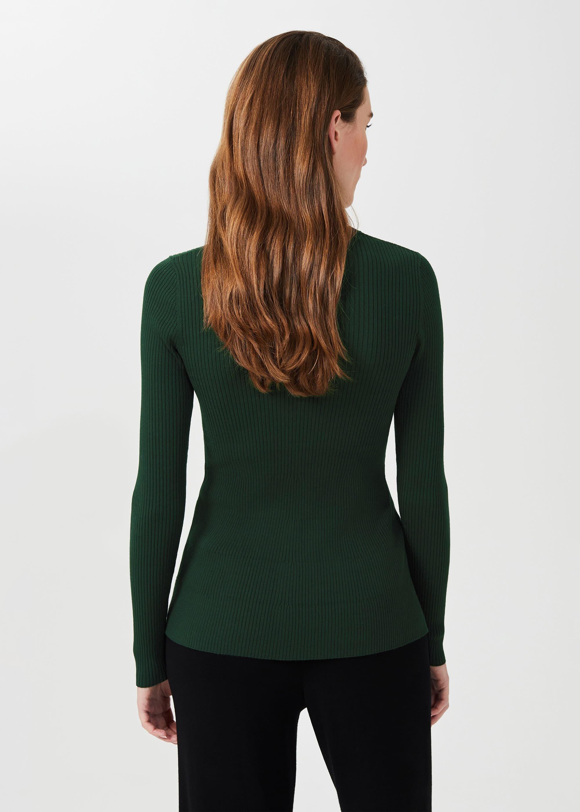 Loretta Rib Jumper, Leaf Green, hi-res