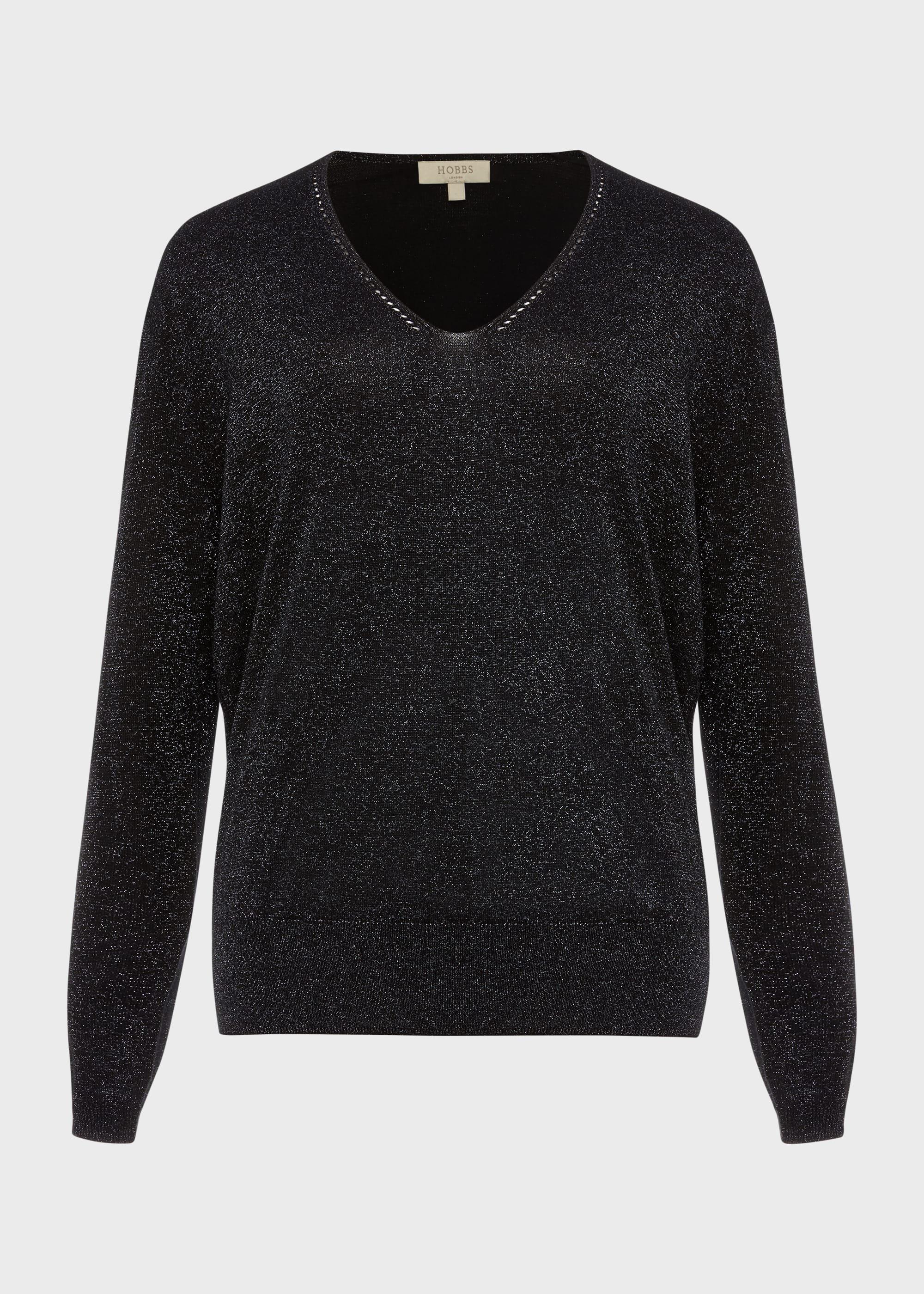 Mae Sparkle Sweater, Black Silver, hi-res