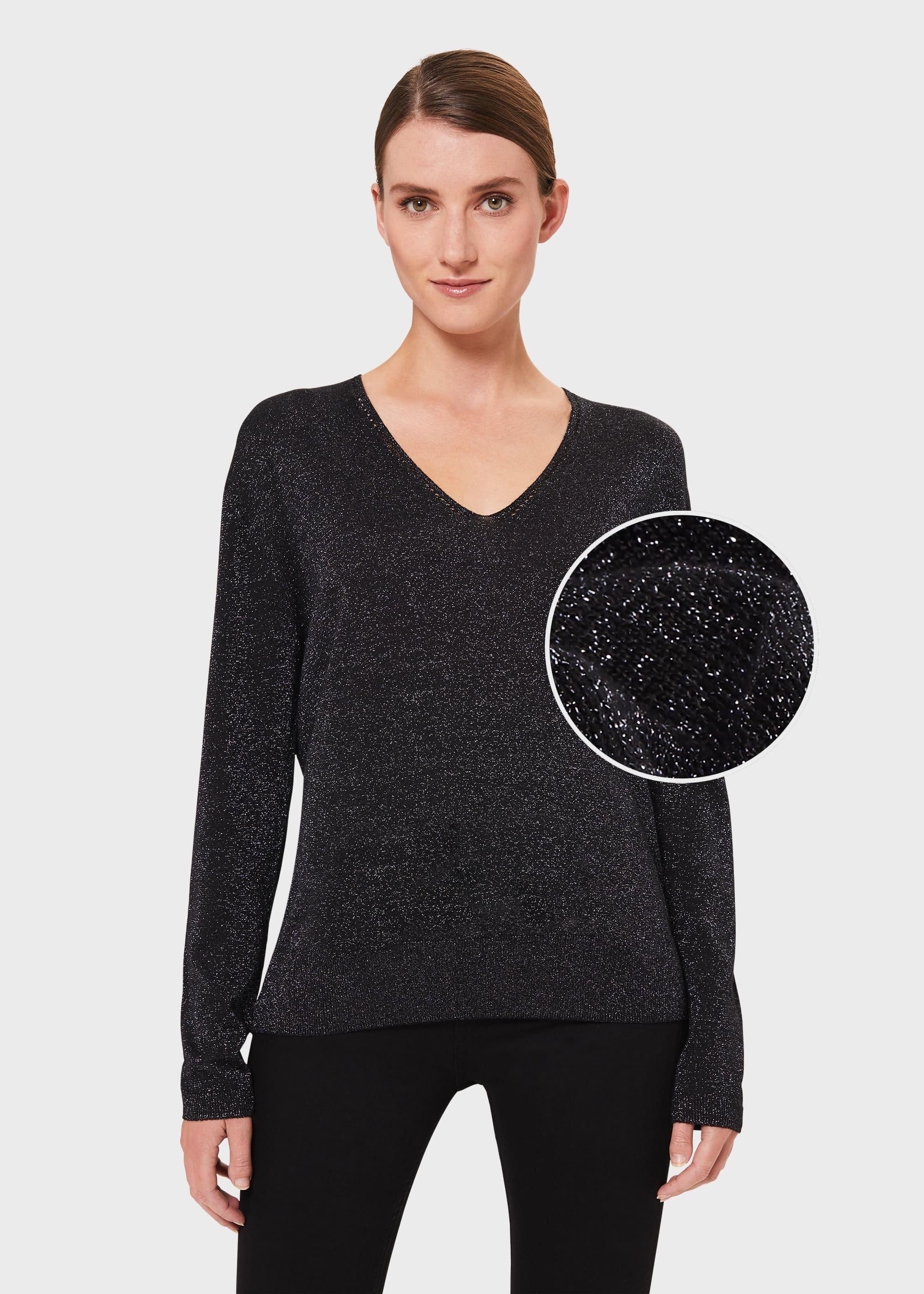 Mae Sparkle Sweater, Black Silver, hi-res