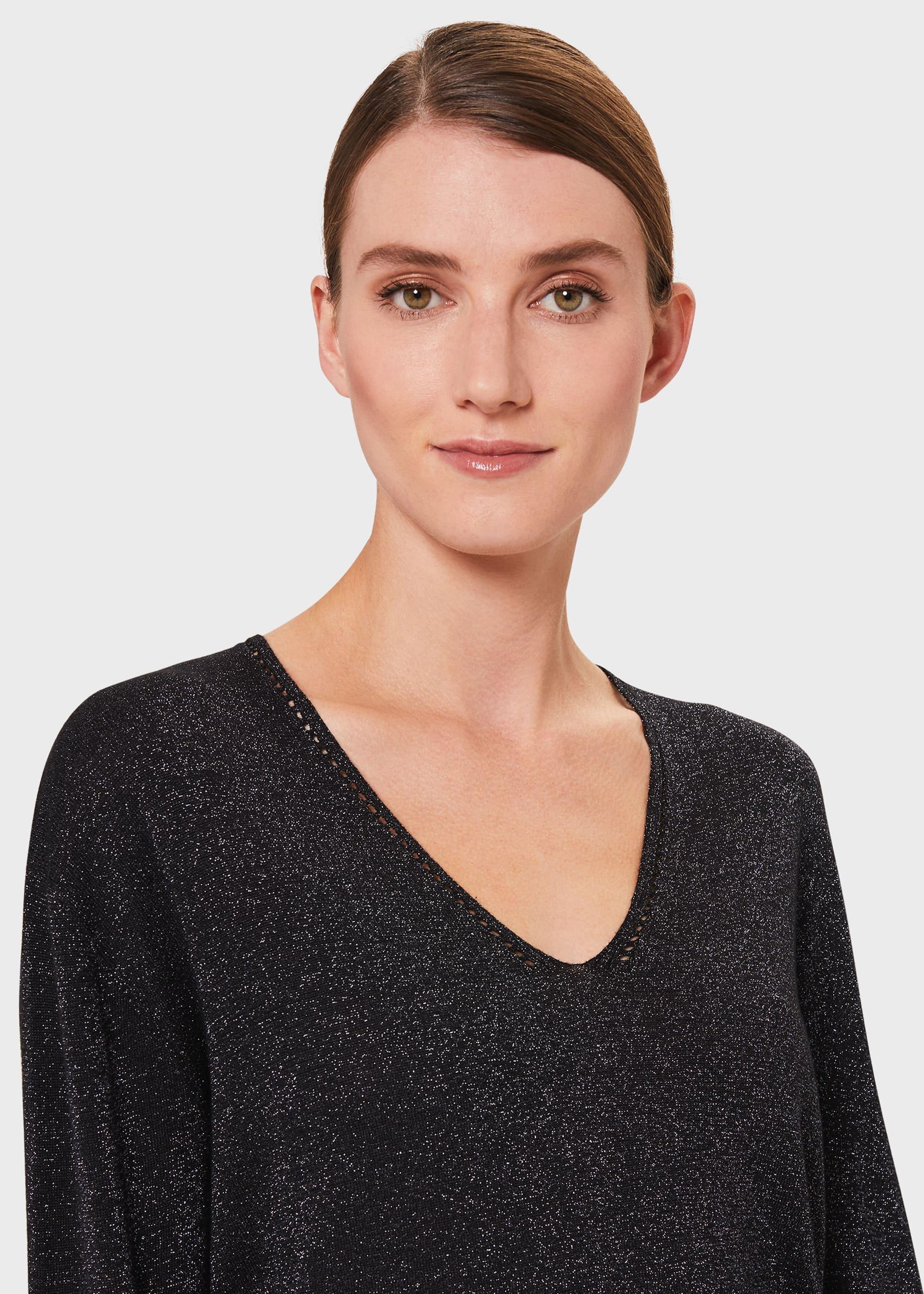 Mae Sparkle Sweater, Black Silver, hi-res