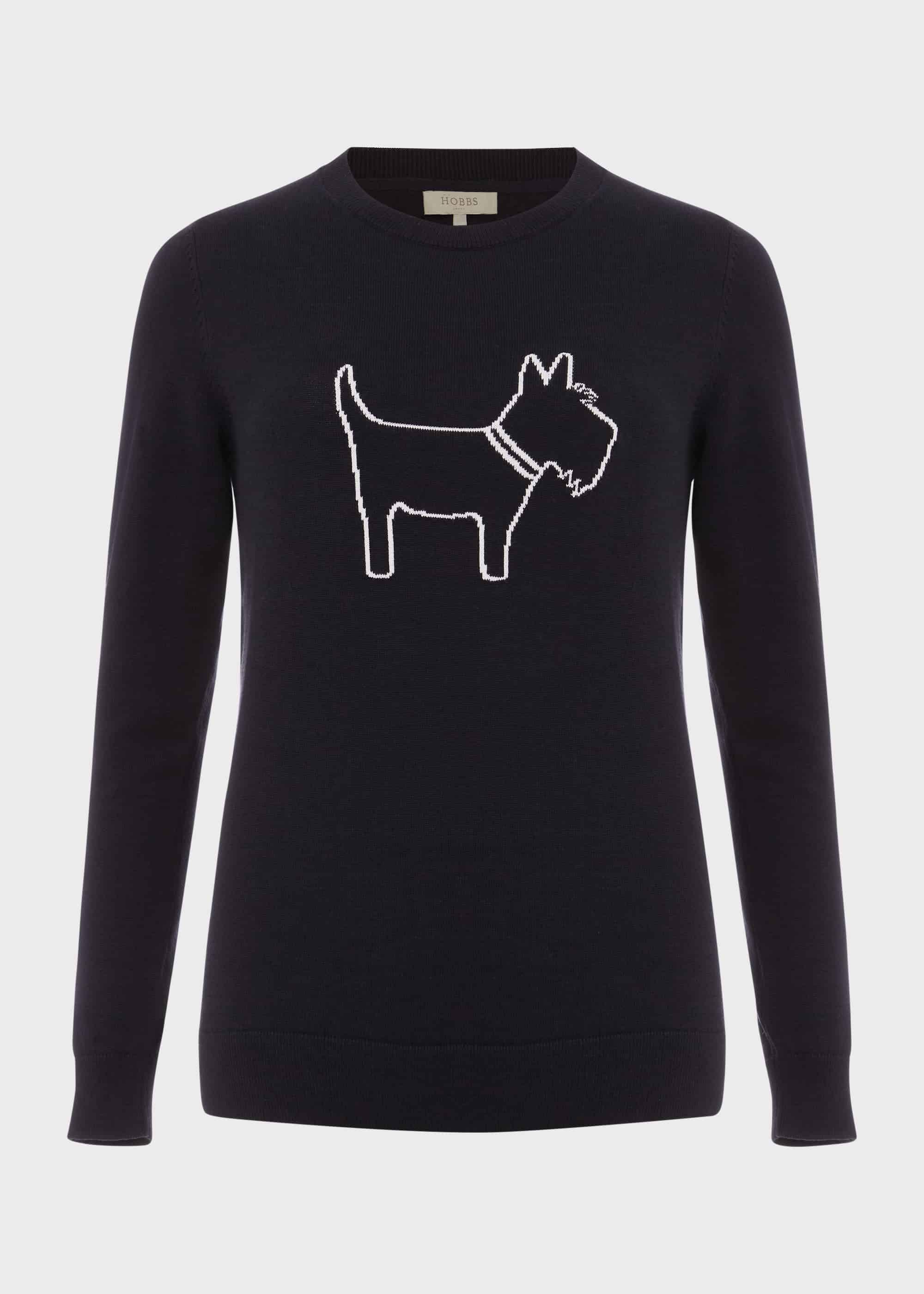 Katy Cotton Jumper, Navy Ivory, hi-res