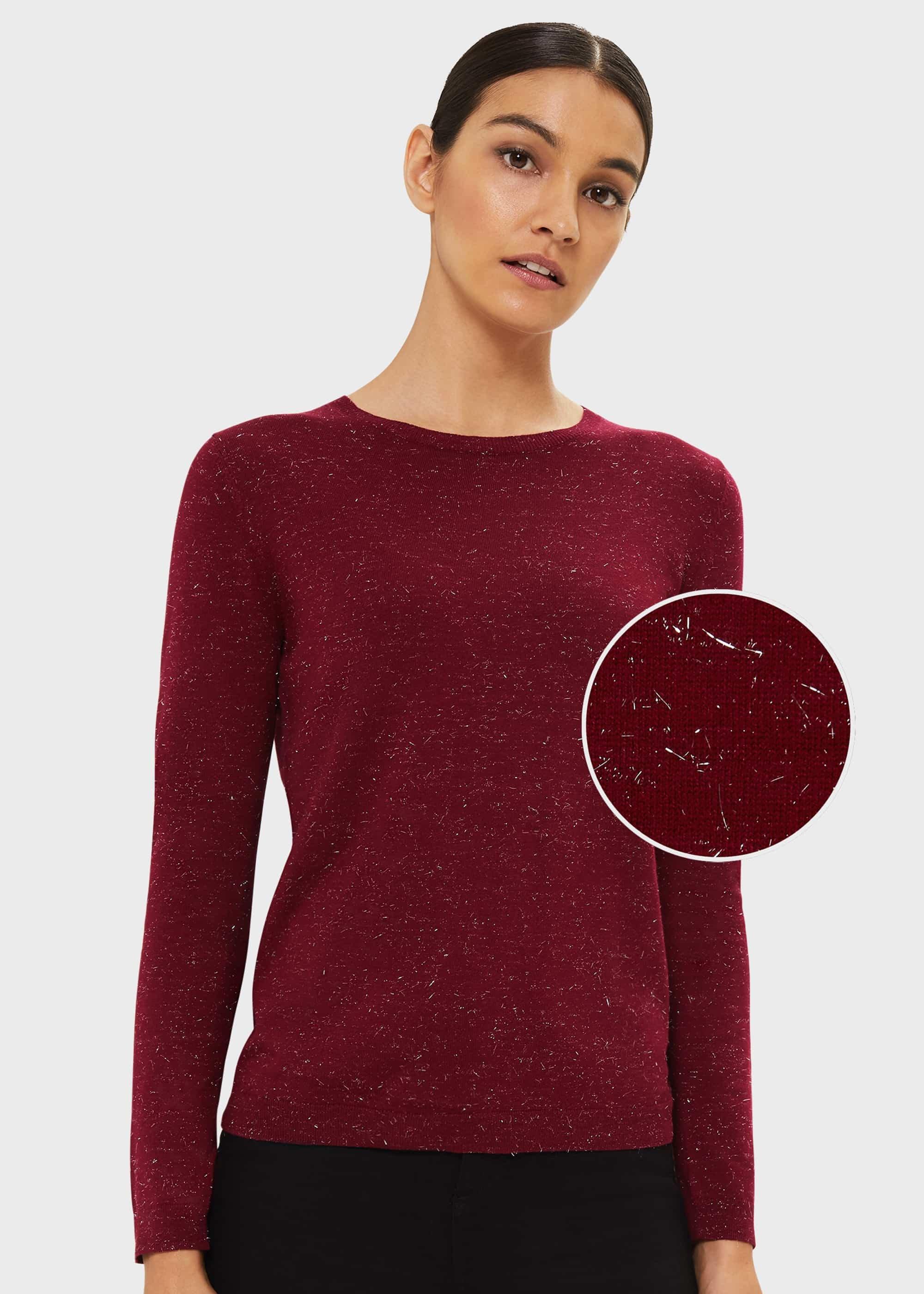 Penny Sparkle Jumper,  Dark Raspberry, hi-res