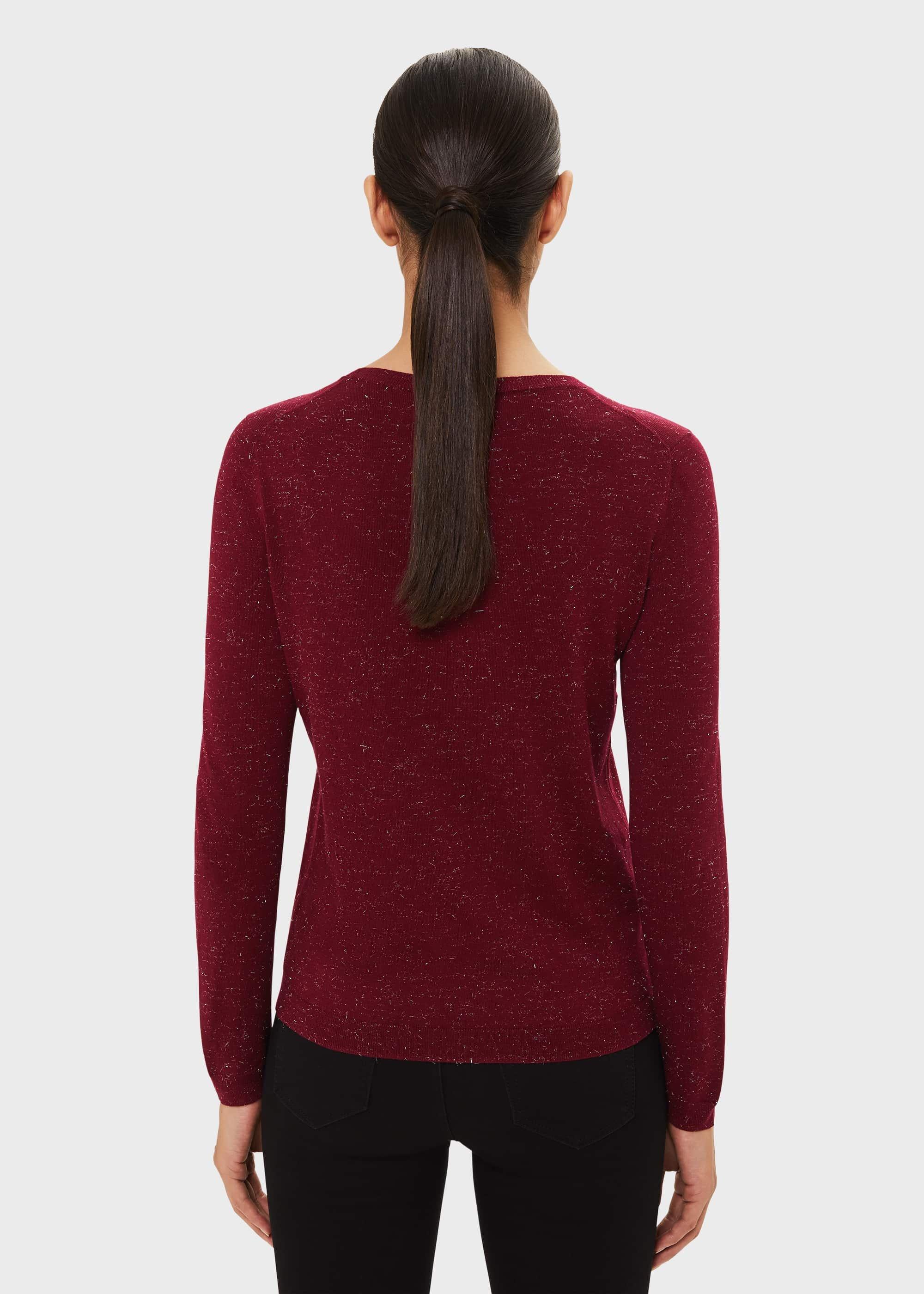 Penny Sparkle Jumper,  Dark Raspberry, hi-res