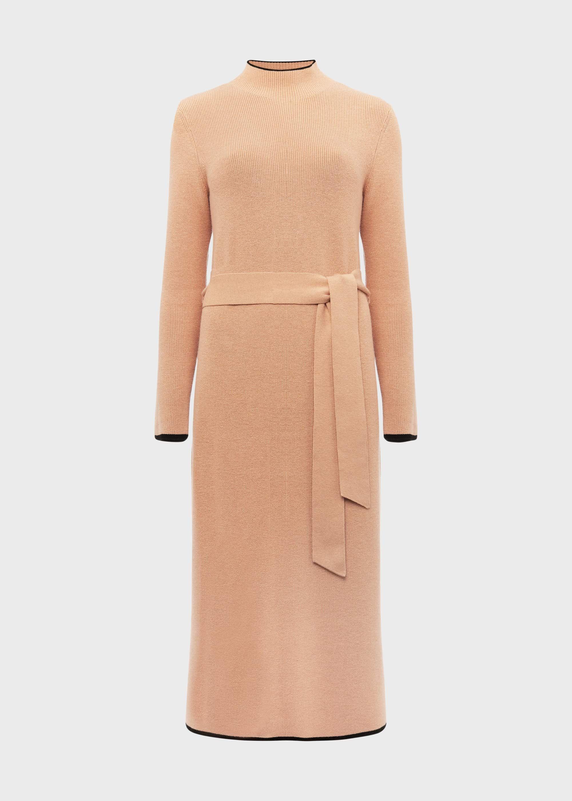 Carrie Knitted Dress, Black Camel, hi-res