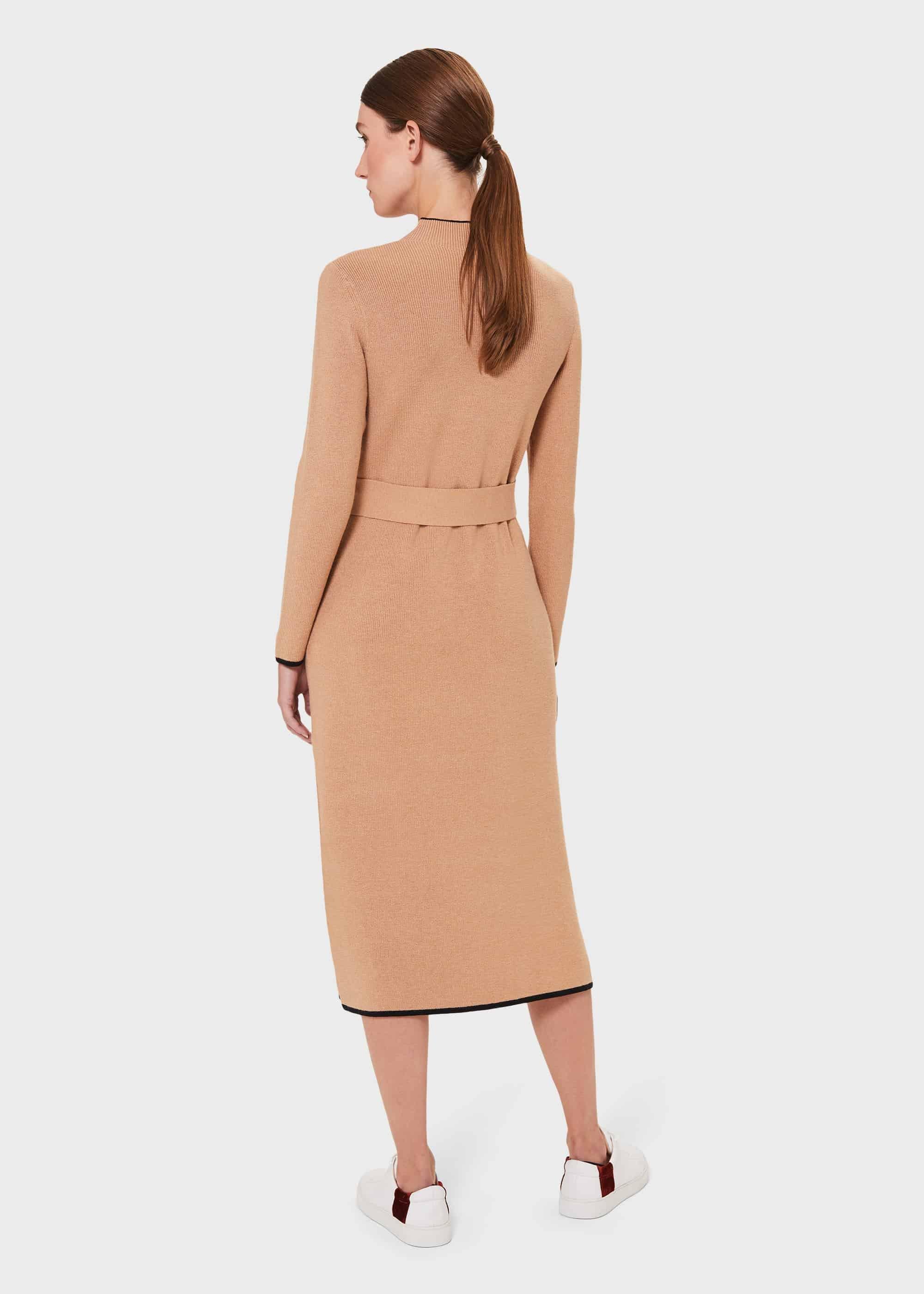 Carrie Knitted Dress, Black Camel, hi-res