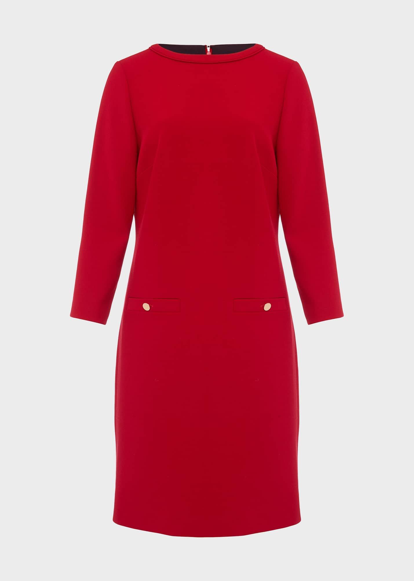 Petra Sleeved Dress, Cherry Red, hi-res