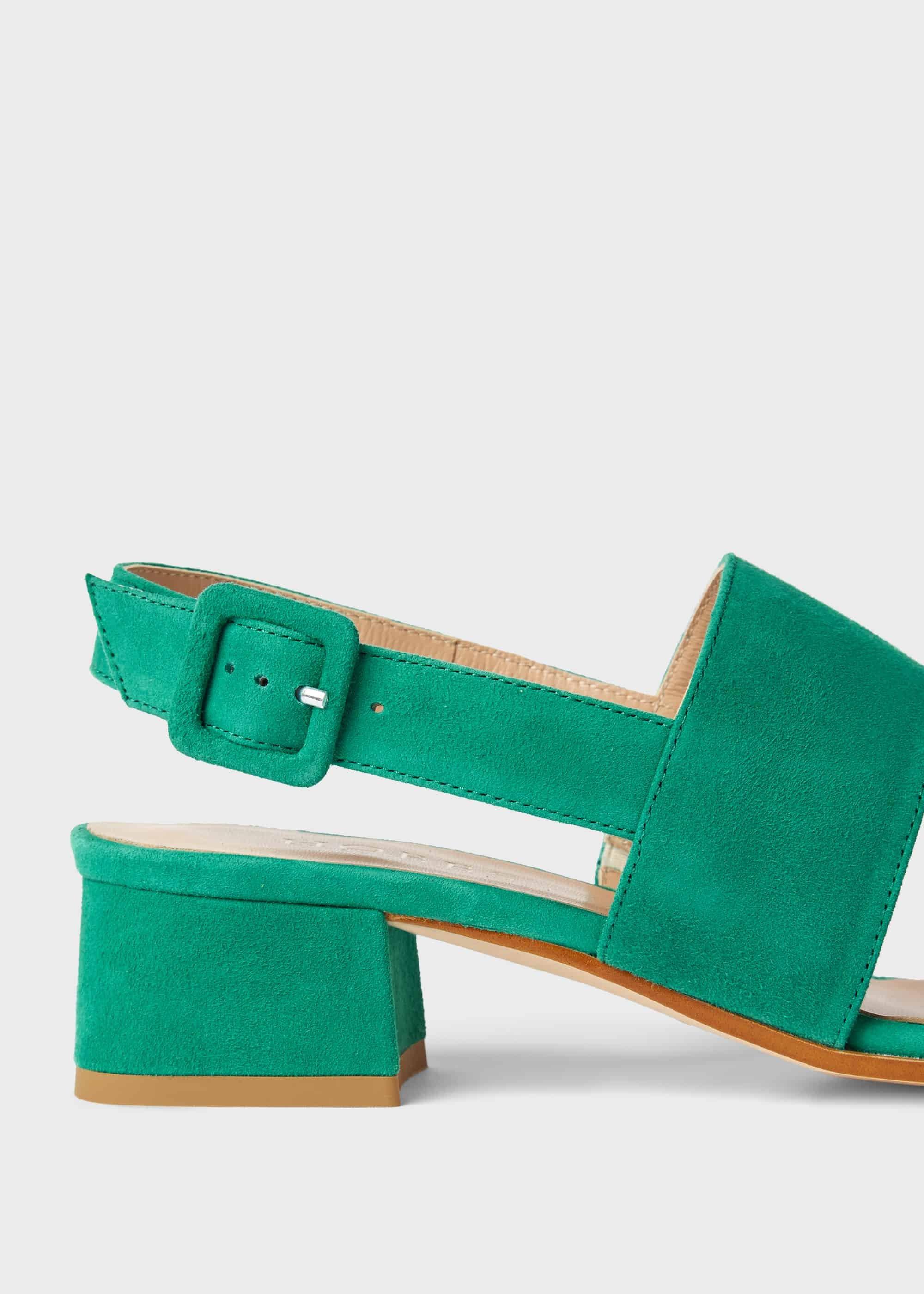 Claudia Suede Block Heel Sandals, Field Green, hi-res