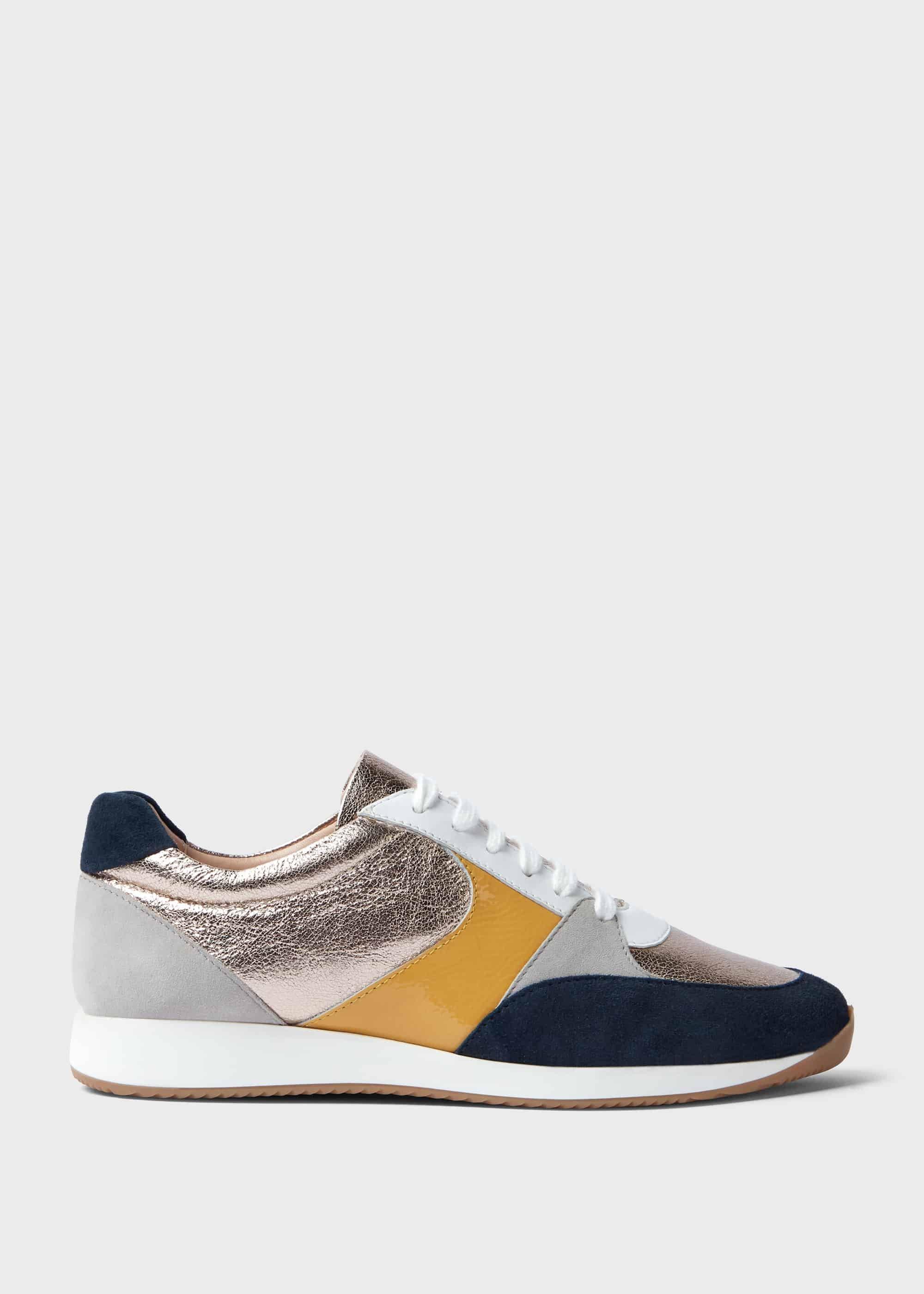 Mara Metallic Multi Leather Trainers, Metallic Multi, hi-res