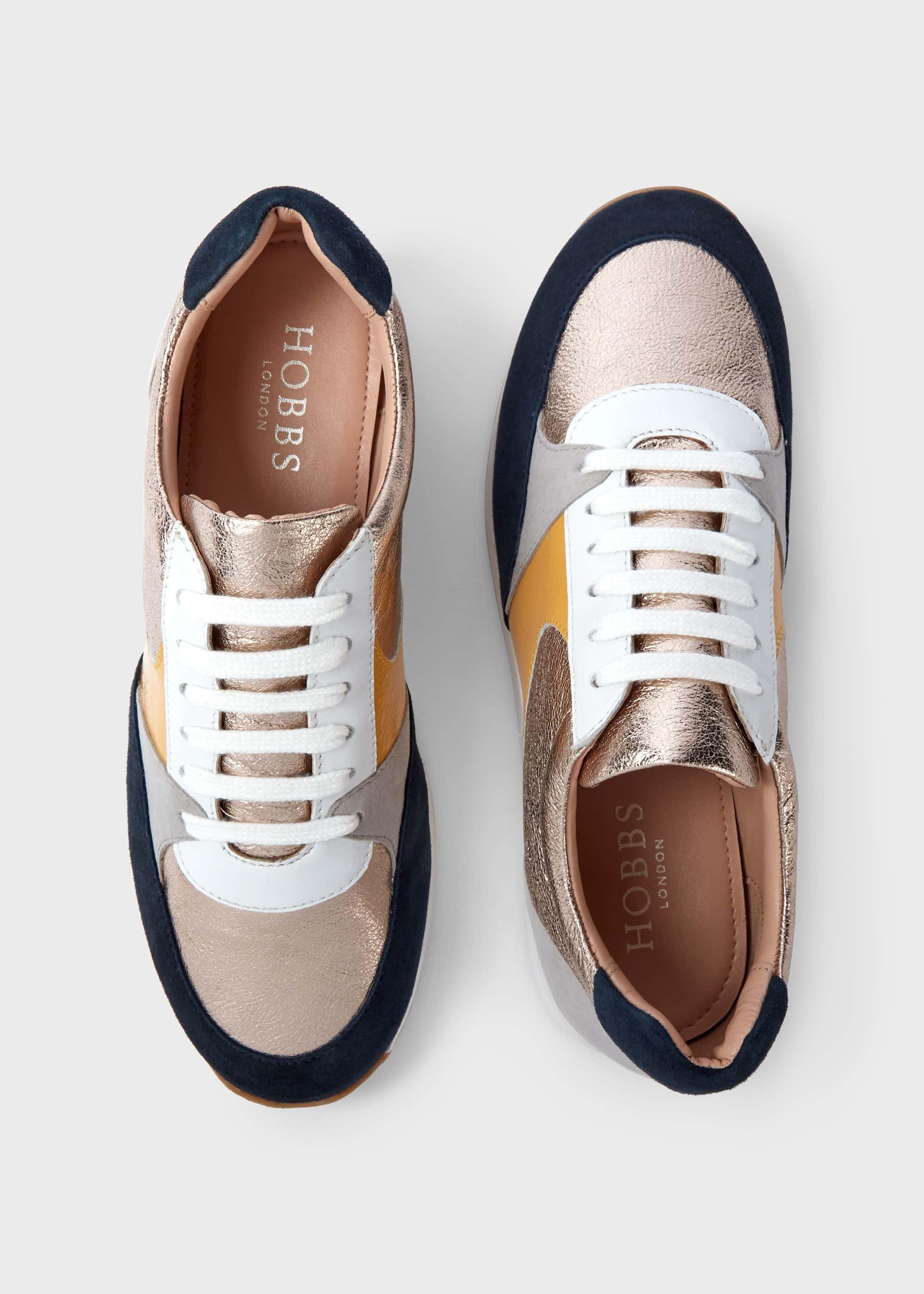 Mara Metallic Multi Leather Trainers, Metallic Multi, hi-res