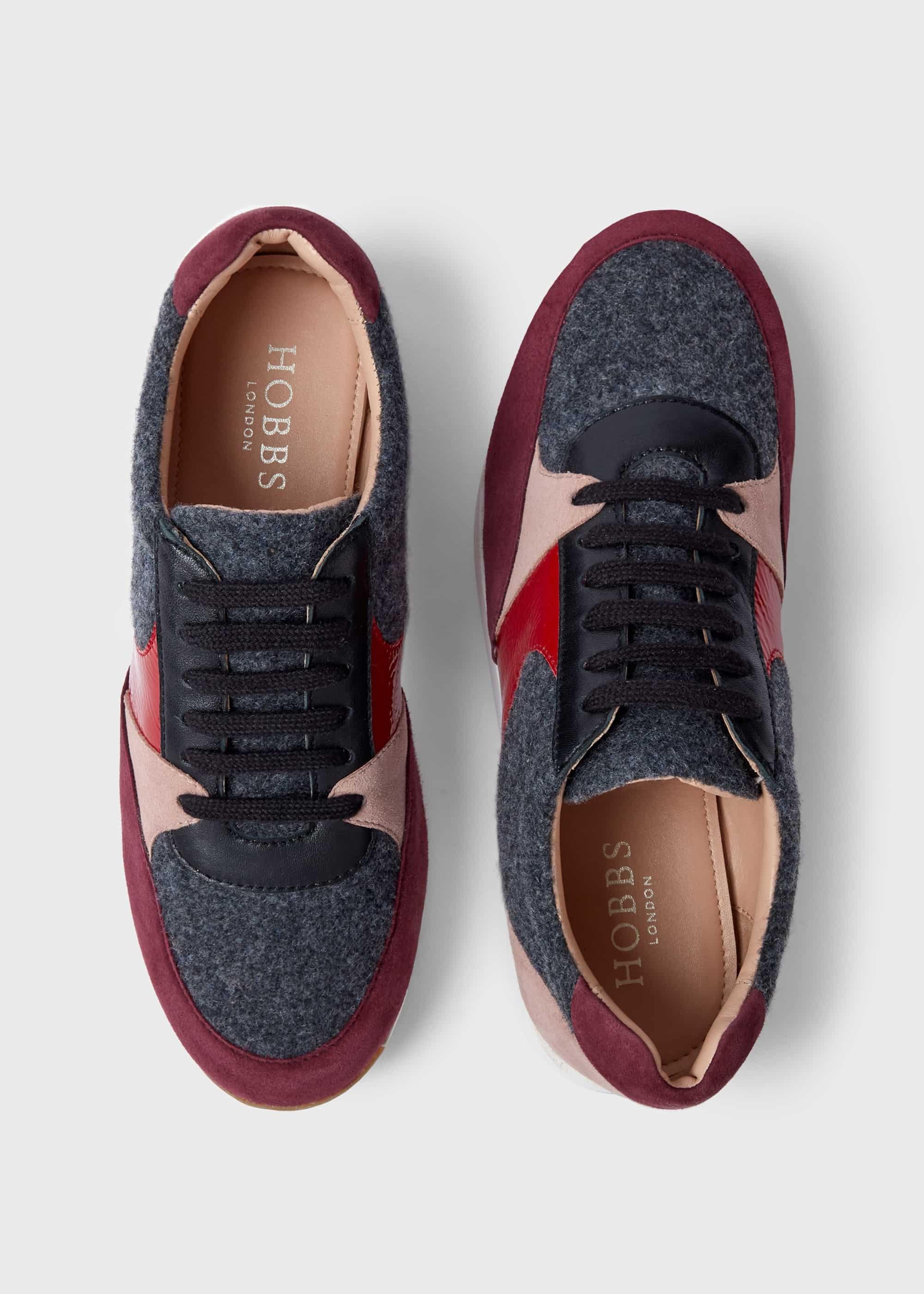 Mara Multi Grey Leather Trainers, Multi Grey, hi-res