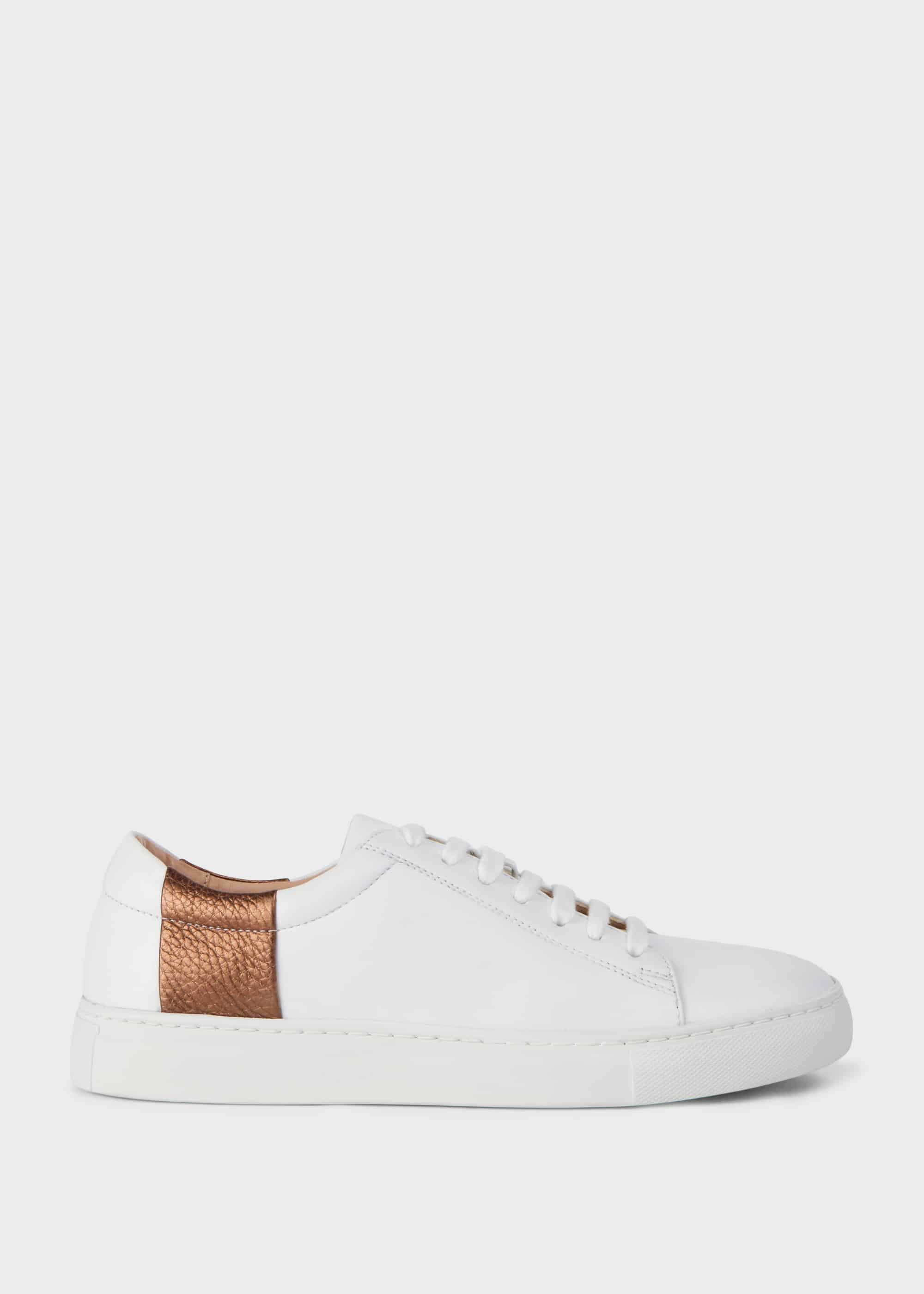 Nina Leather Trainers, Bronze Strip, hi-res