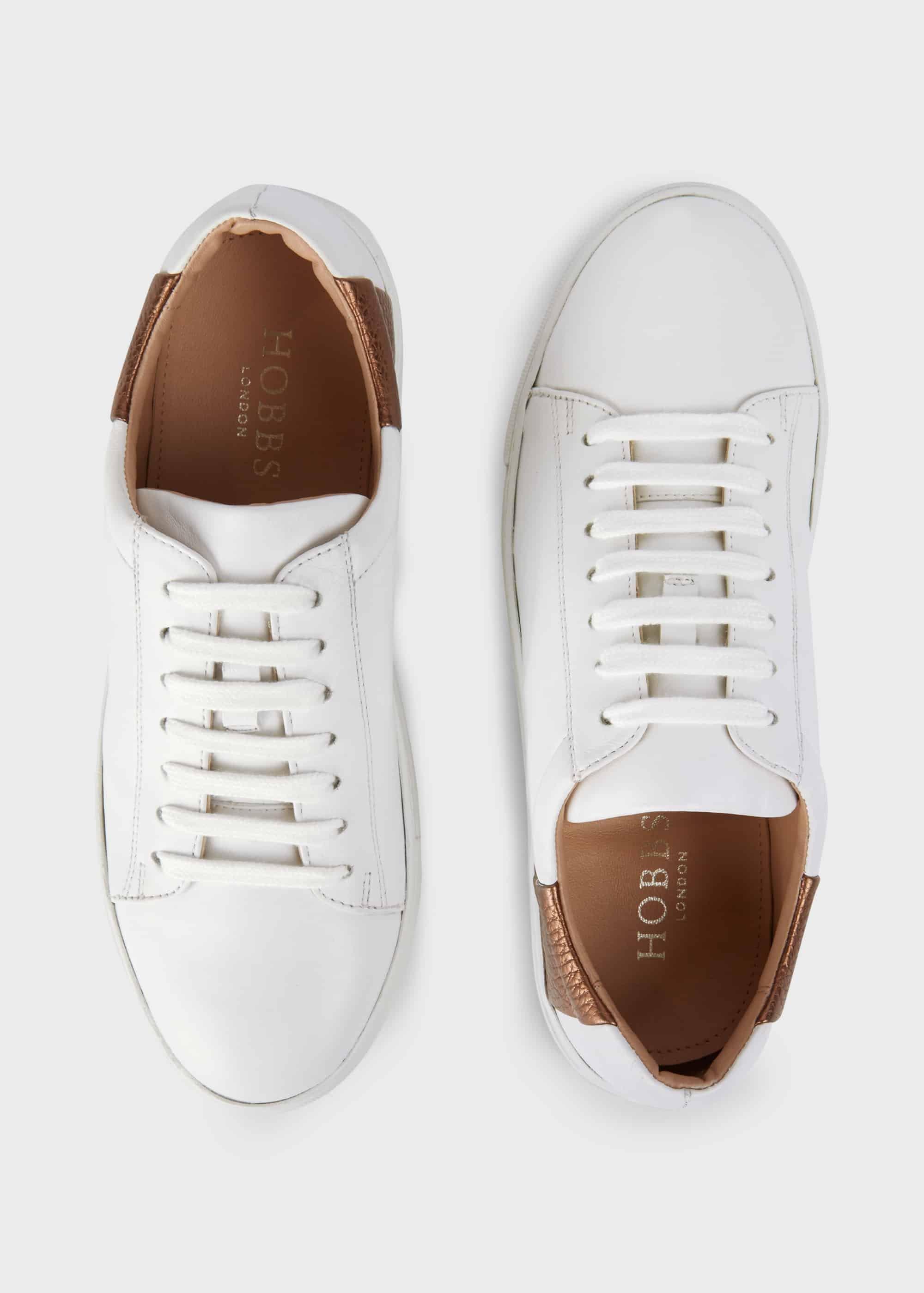 Nina Leather Trainers, Bronze Strip, hi-res