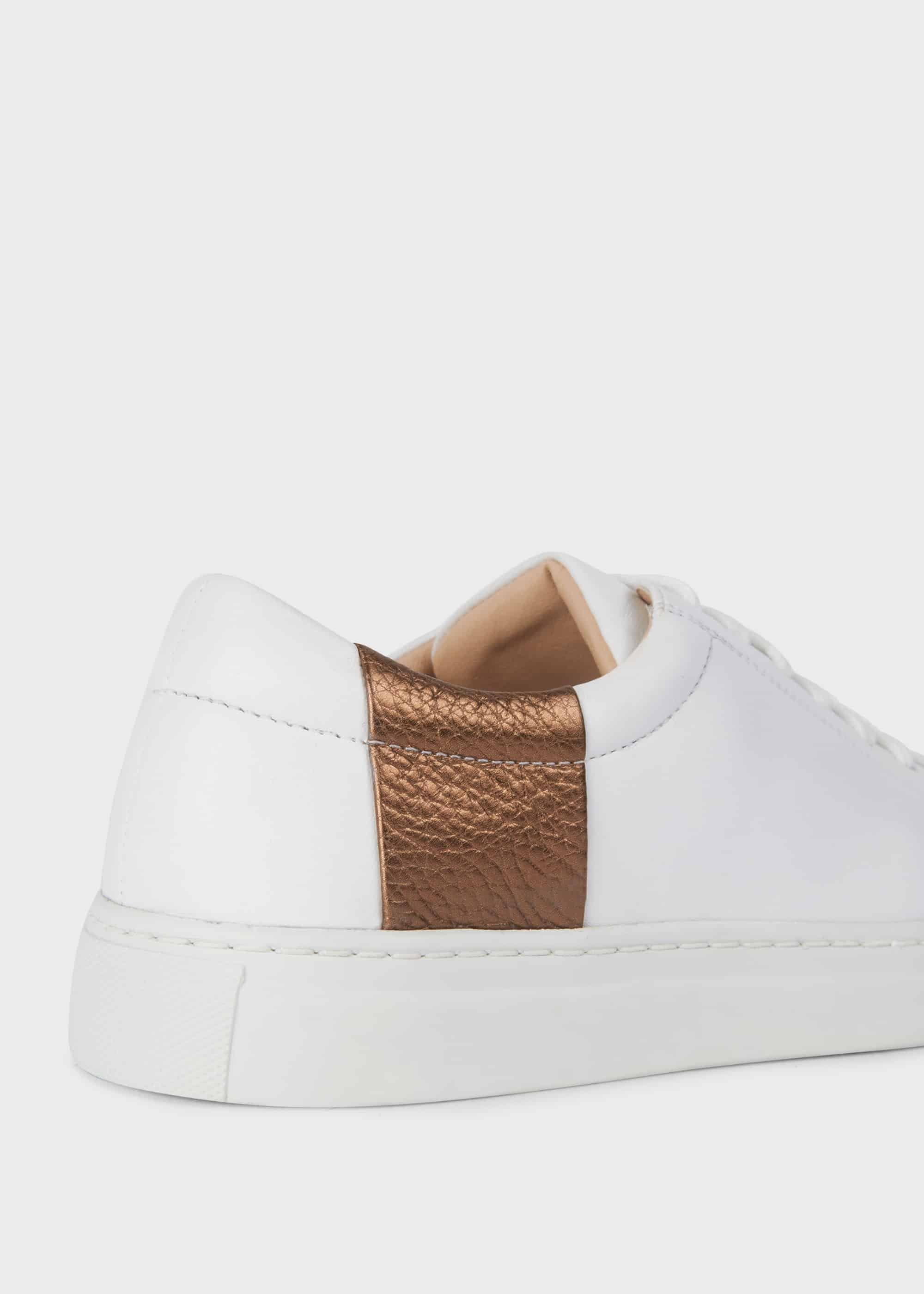 Nina Leather Trainers, Bronze Strip, hi-res