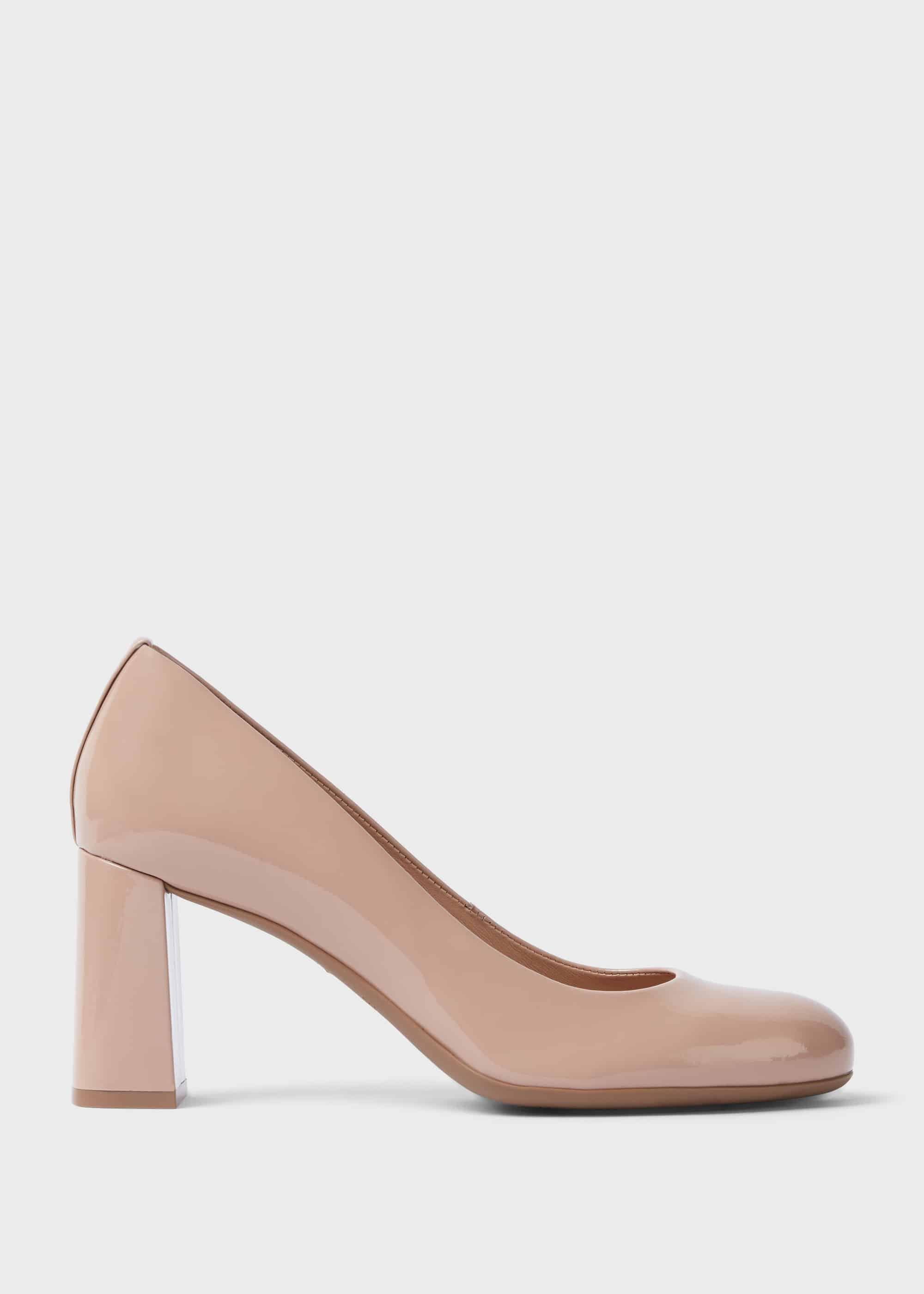 Sonia Suede Block Heel Court Shoes, Nude, hi-res