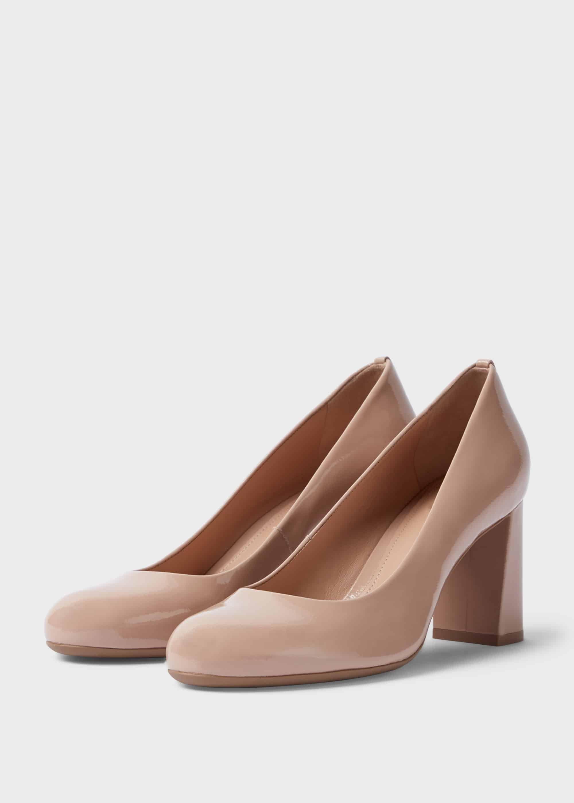 Sonia Suede Block Heel Court Shoes, Nude, hi-res