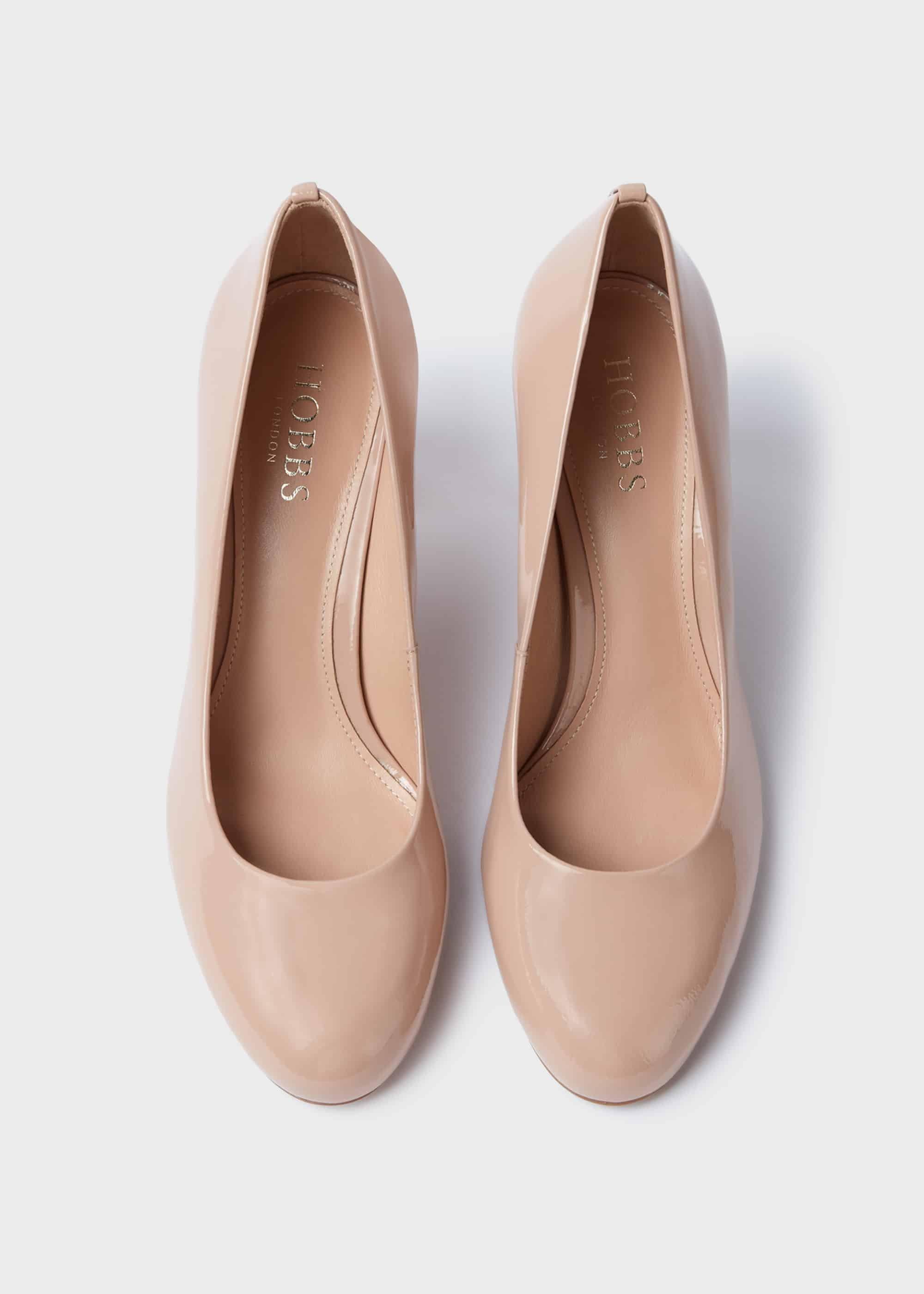 Sonia Suede Block Heel Court Shoes, Nude, hi-res