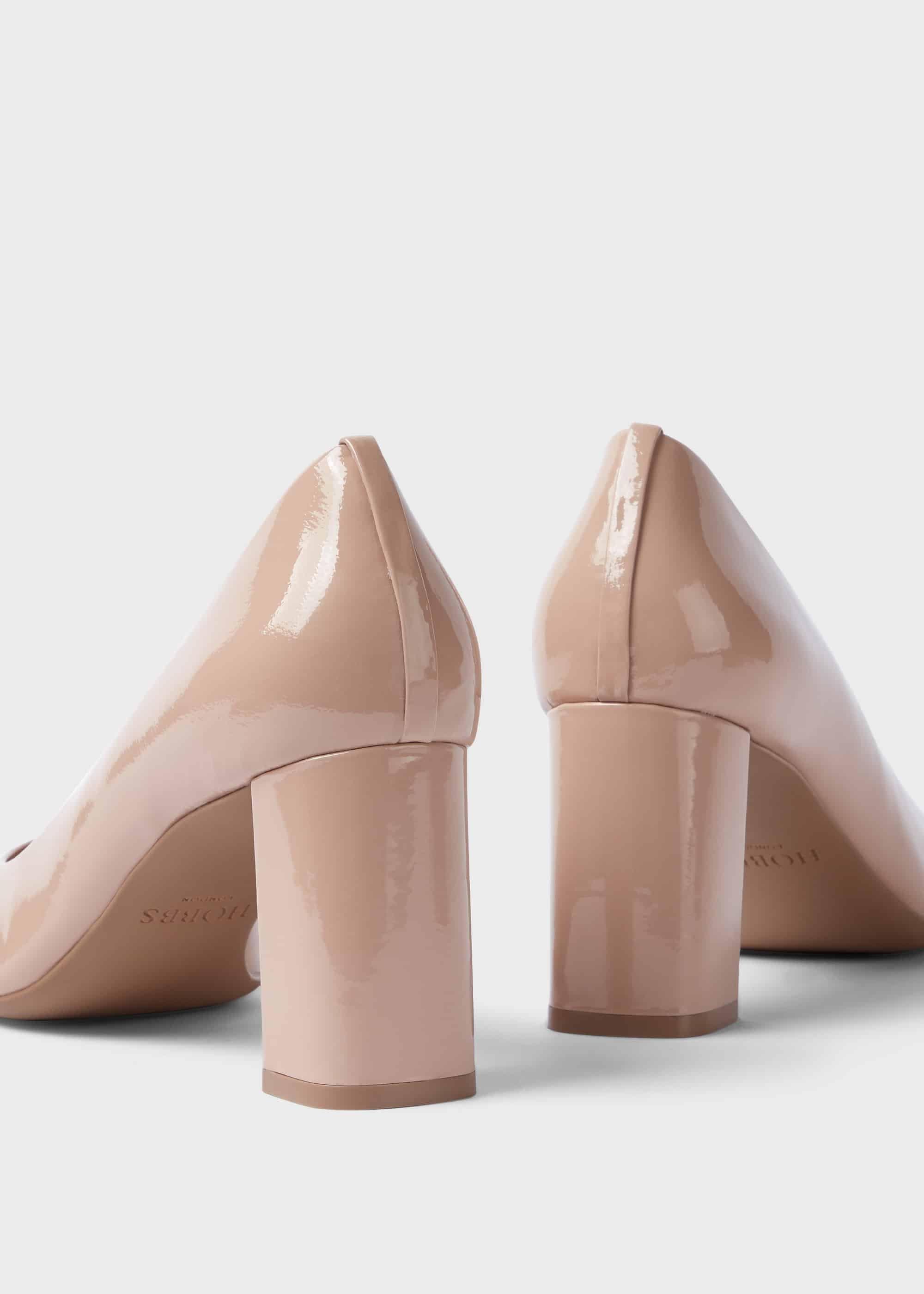 Sonia Suede Block Heel Court Shoes, Nude, hi-res