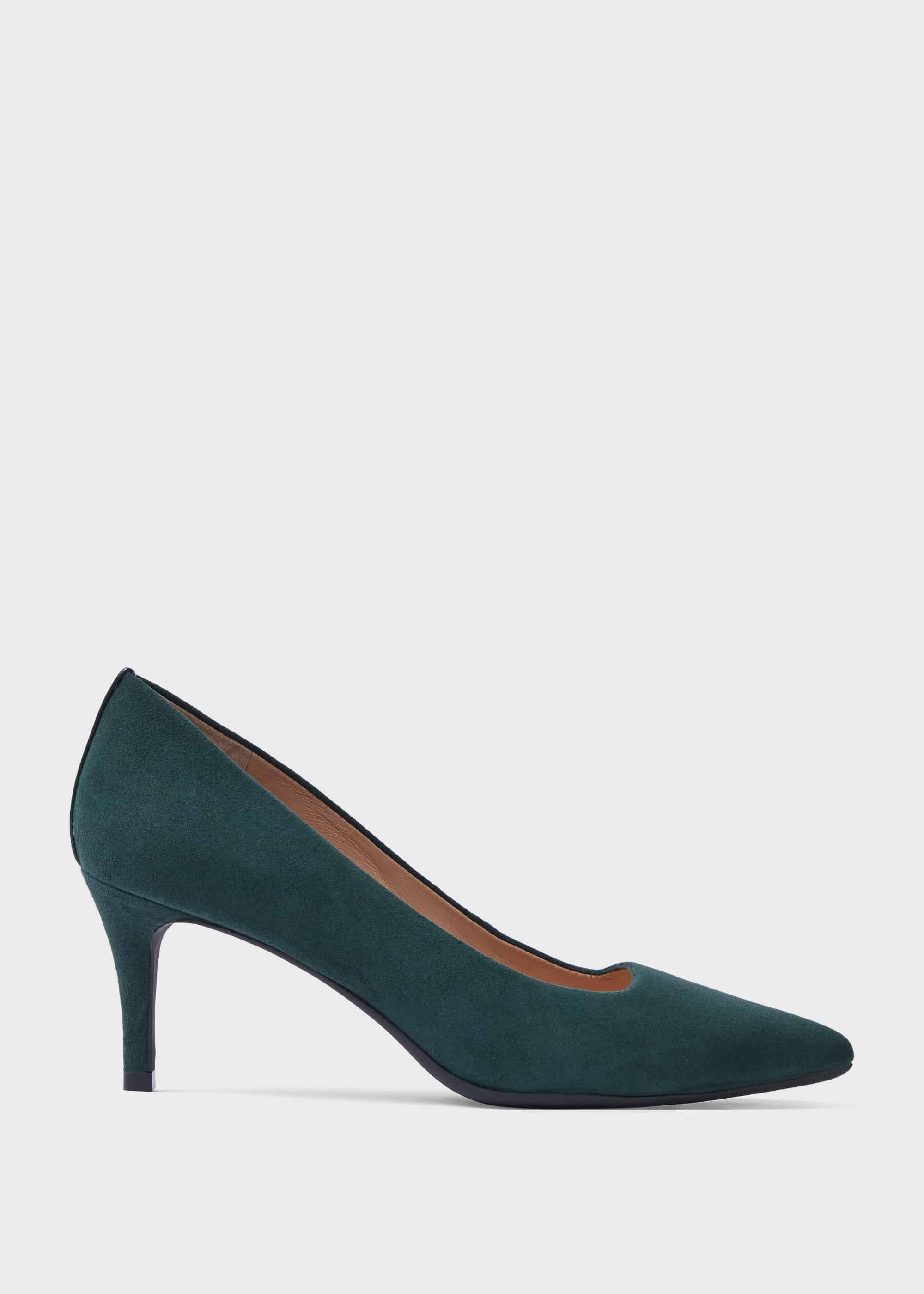 Amy Suede Stiletto Court Shoes, Bottle Green, hi-res