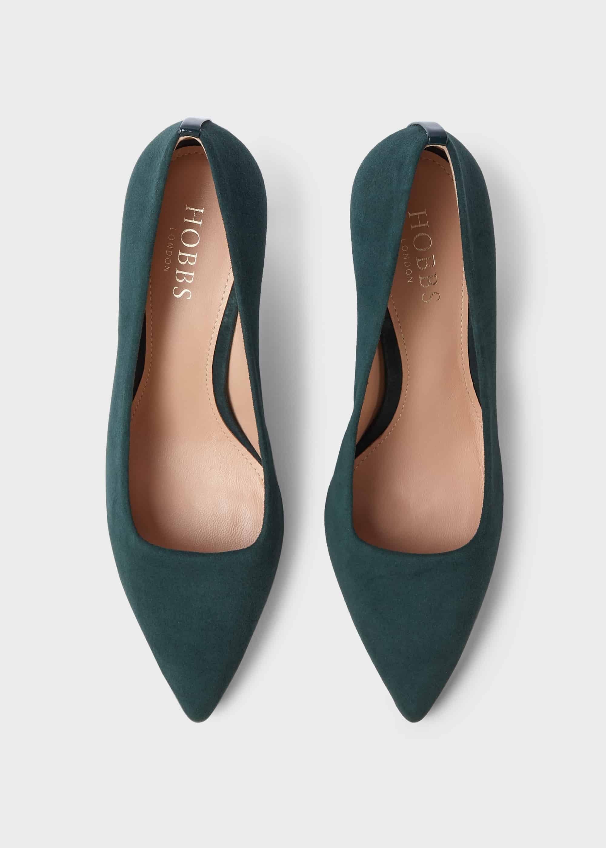 Amy Suede Stiletto Court Shoes, Bottle Green, hi-res