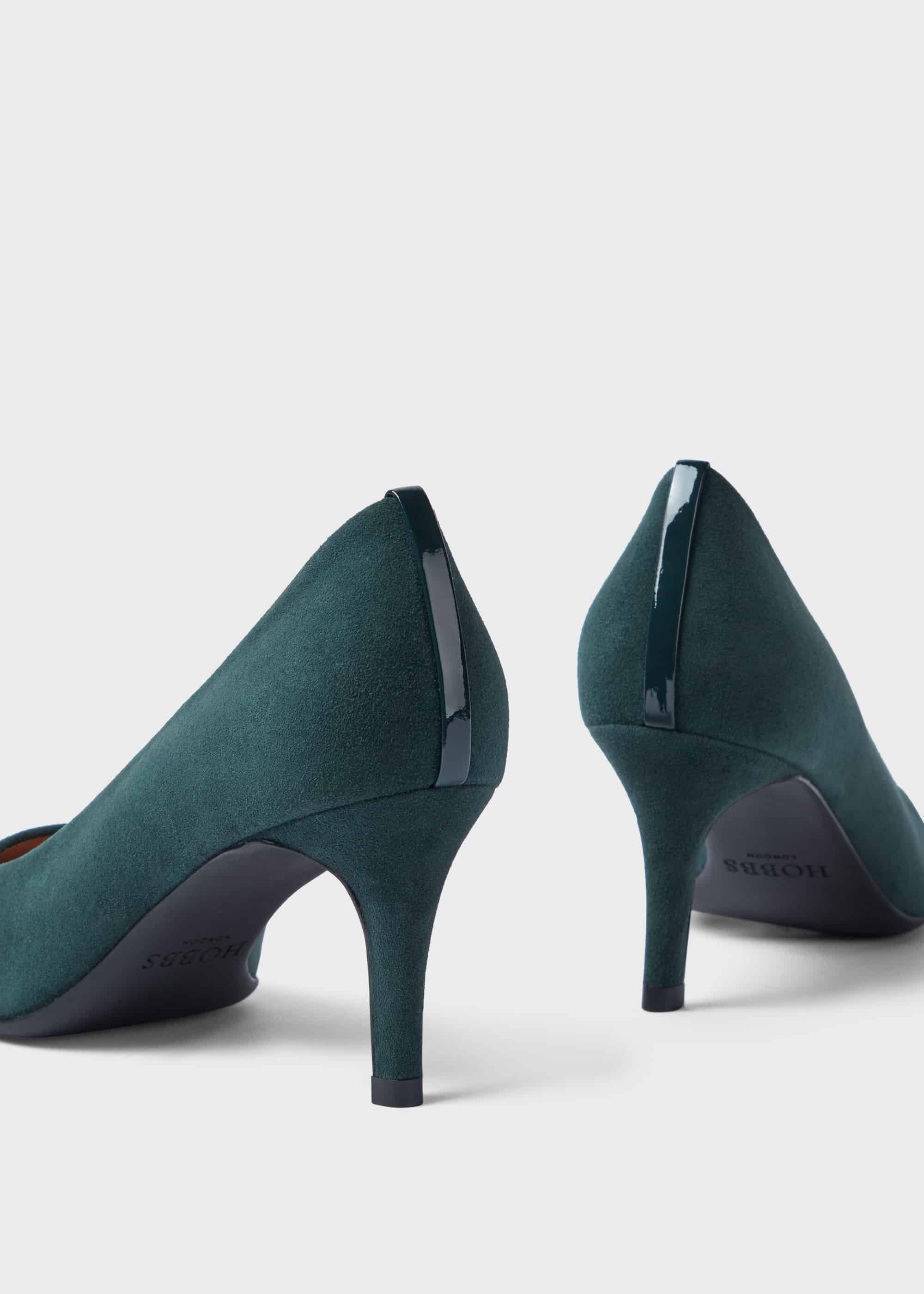 Amy Suede Stiletto Court Shoes, Bottle Green, hi-res